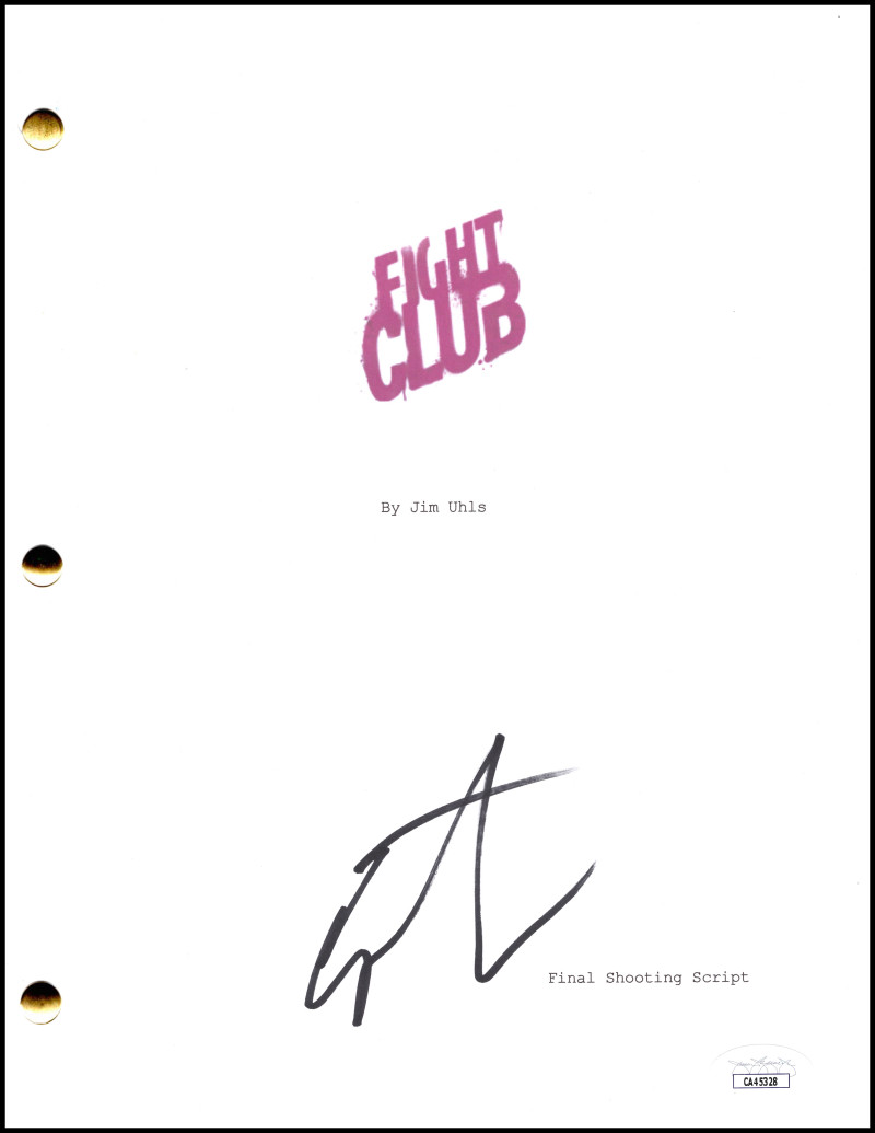 EDWARD NORTON SIGNED AUTOGRAPH FIGHT CLUB FULL MOVIE SCRIPT SCREENPLAY JSA COA COLLECTIBLE MEMORABILIA