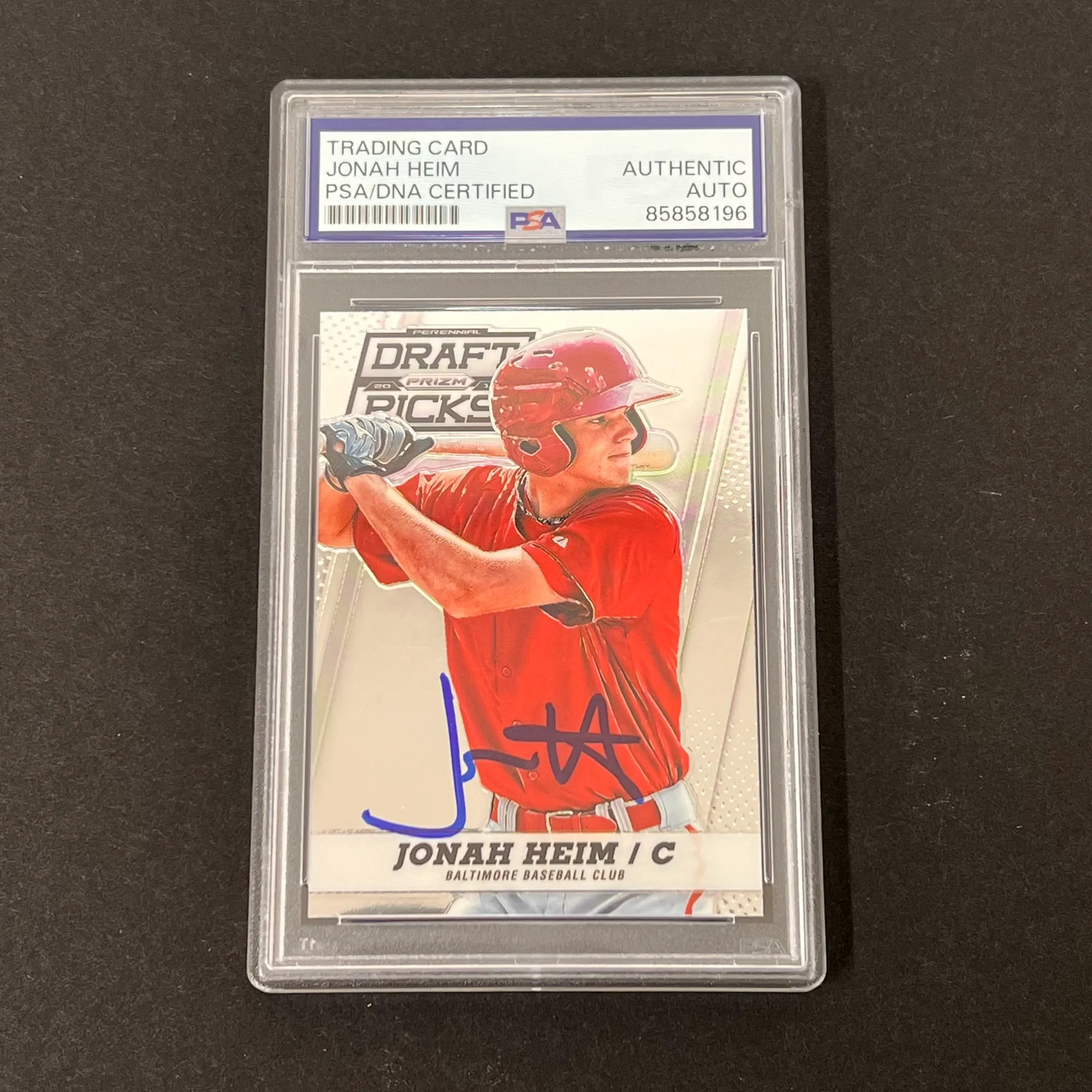 2013 Panini Prizm Perennial Draft Picks#86 Jonah Heim Signed Card PSA Auth