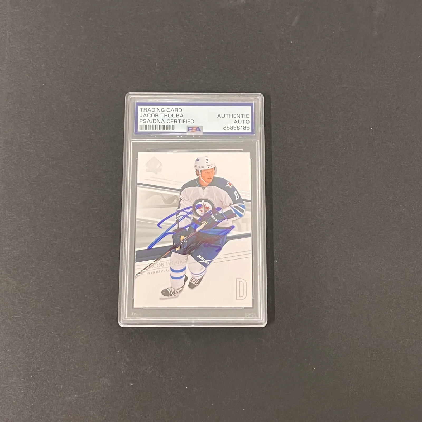 2014-15 Upper Deck Spa Hockey#102 Jacob Trouba Signed Card PSA Winnipeg Jets