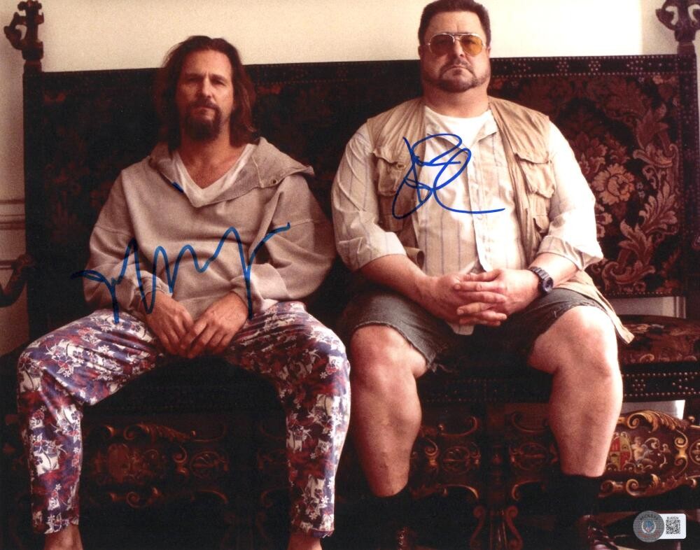 JEFF BRIDGES & JOHN GOODMAN SIGNED AUTOGRAPH 11×14 PHOTO – BIG LEBOWSKI BECKETT COLLECTIBLE MEMORABILIA