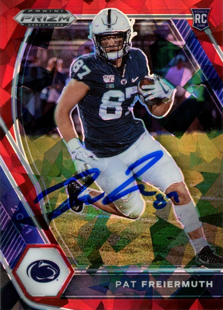 Pat Freiermuth Signed 21 Prizm Draft Pick Red Cracked Ice #127 Beckett 56981