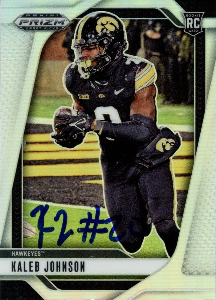 Kaleb Johnson Autographed 2025 Panini Silver Prizm #38 Card Beckett 57002