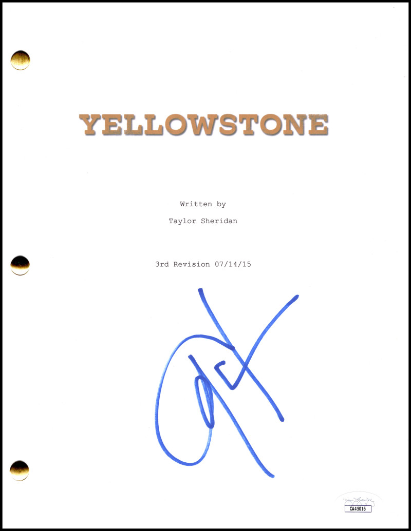 Cole Hauser Signed Autograph Yellowstone Pilot Script - Rip Wheeler w/ JSA COA