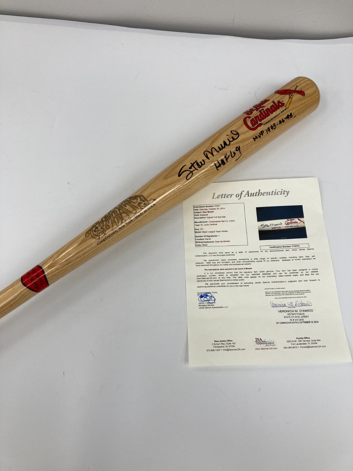 Stan Musial “HOF 69 MVP 1943-46-48
