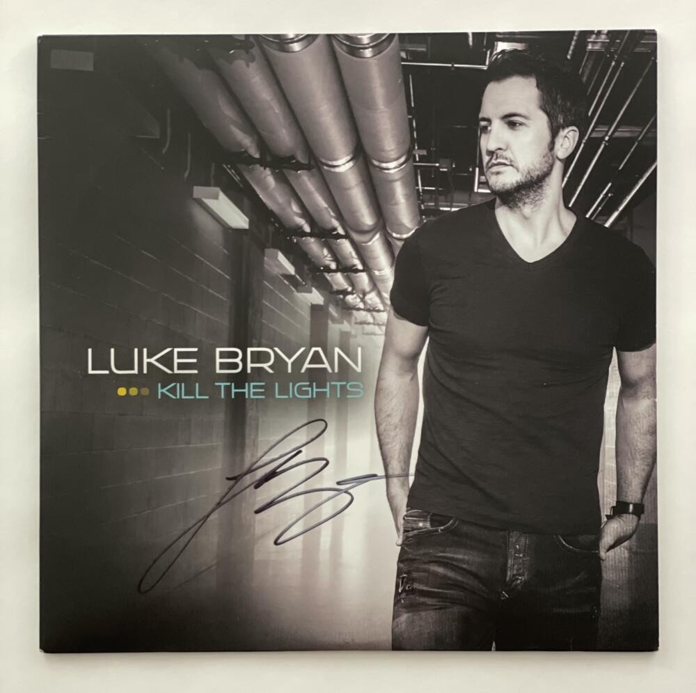 LUKE BRYAN SIGNED AUTOGRAPH ALBUM VINYL RECORD - KILL THE LIGHTS SUPERSTAR  JSA