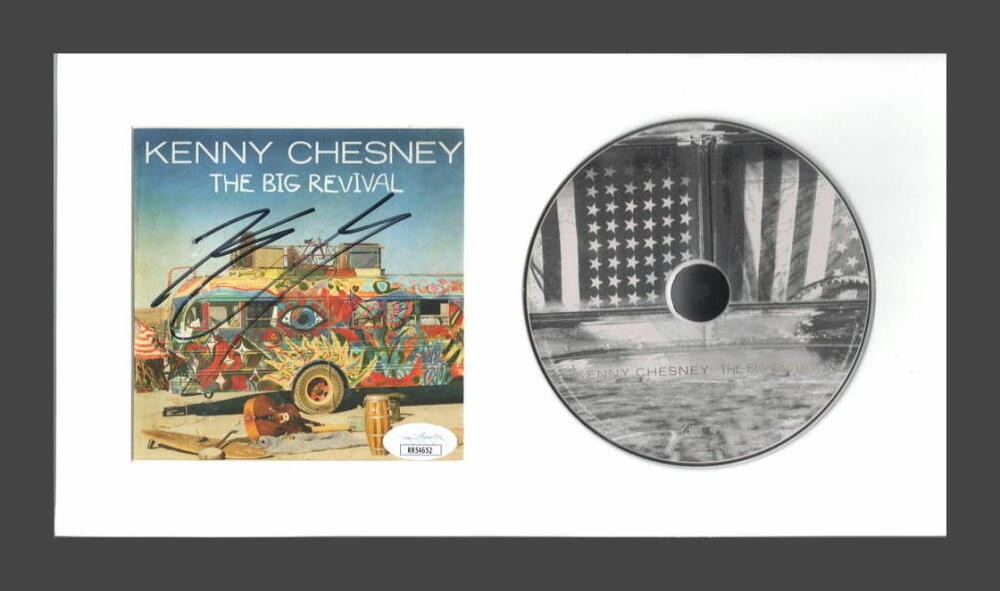 KENNY CHESNEY SIGNED AUTOGRAPH BIG REVIVAL FRAMED CD DISPLAY - READY TO HANG JSA