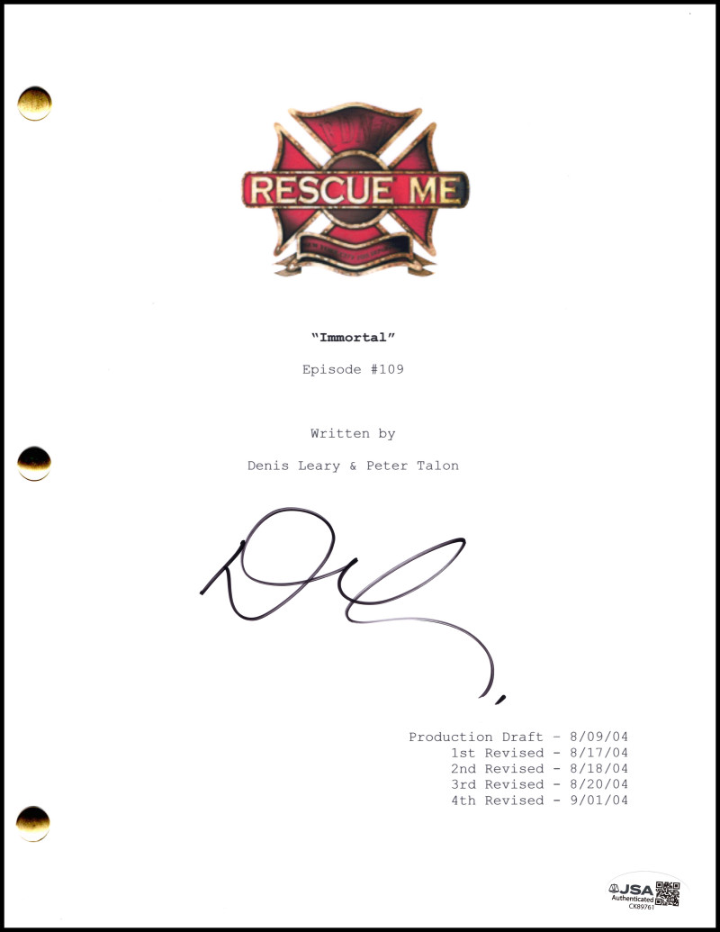 Denis Leary Signed Autograph Rescue Me Full Script Screenplay - Tommy JSA COA
