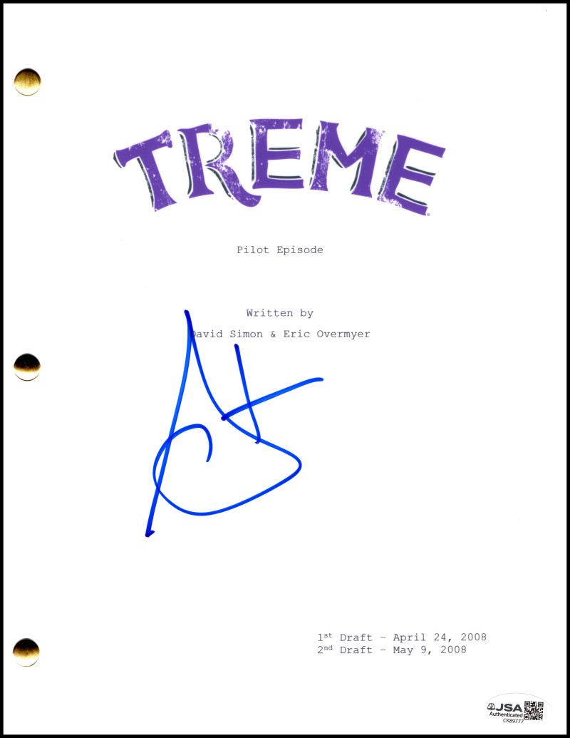Steve Zahn Signed Autograph Treme Full Script Screenplay - Davis McAlary JSA COA