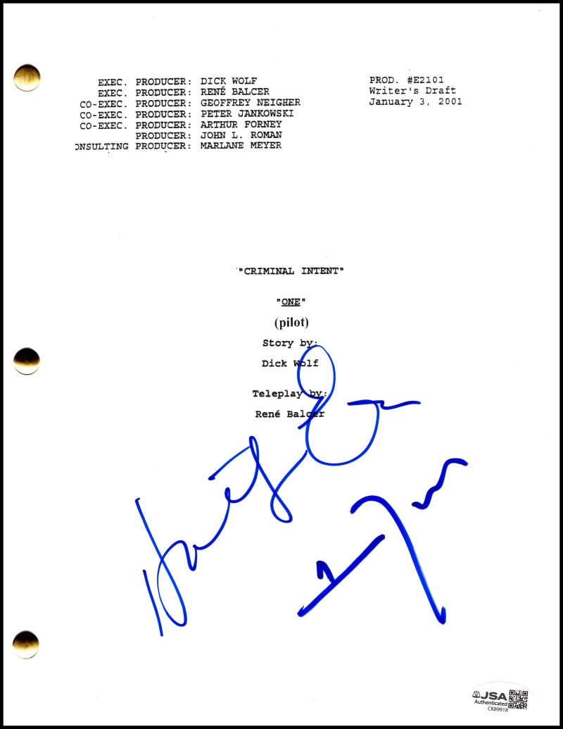 Vincent D'Onofrio & Kathryn Erbe Signed Autograph Law & Order CI Script JSA COA