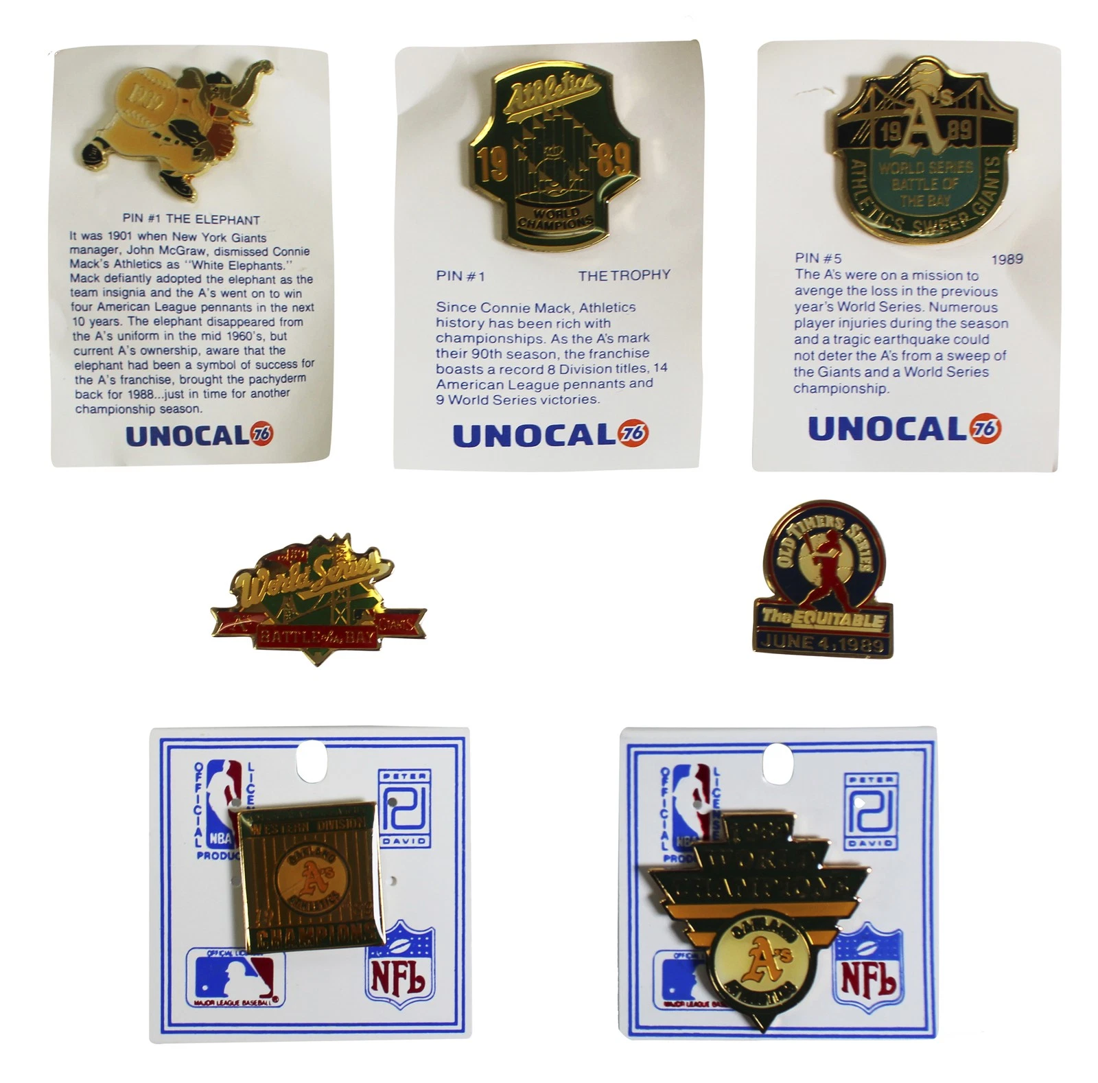 Athletics 1989 Season Collector Pin Set Un-signed 4