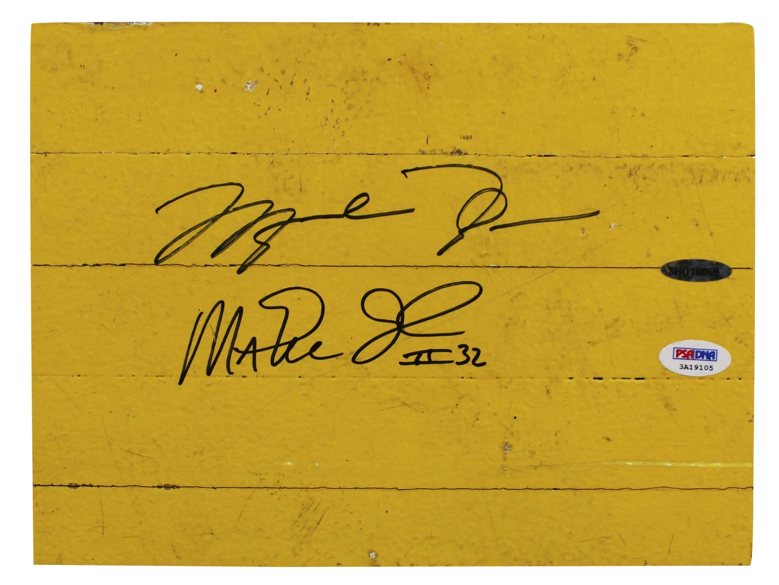 Michael Jordan & Magic Johnson Authentic Signed 8x10 Forum Floorboard PSA & UDA