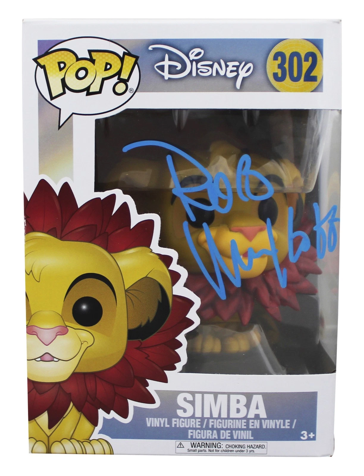 ROB MINKOFF THE LION KING SIGNED SIMBA #302 FUNKO POP FIGURE PSA/DNA #AE50430 COLLECTIBLE MEMORABILIA