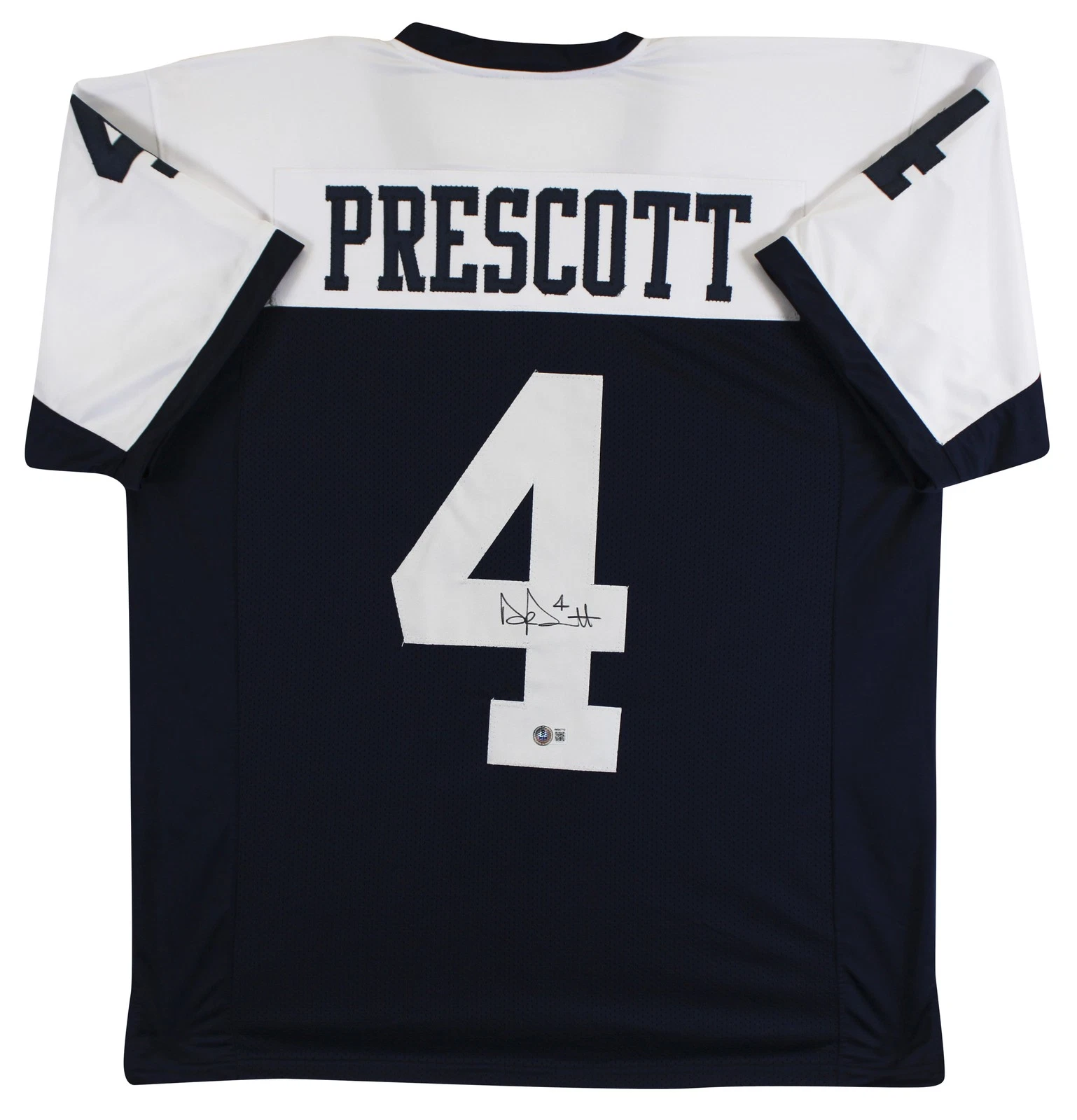 Dak Prescott Authentic Signed Navy Thanksgiving Pro Style Jersey BAS Witnessed