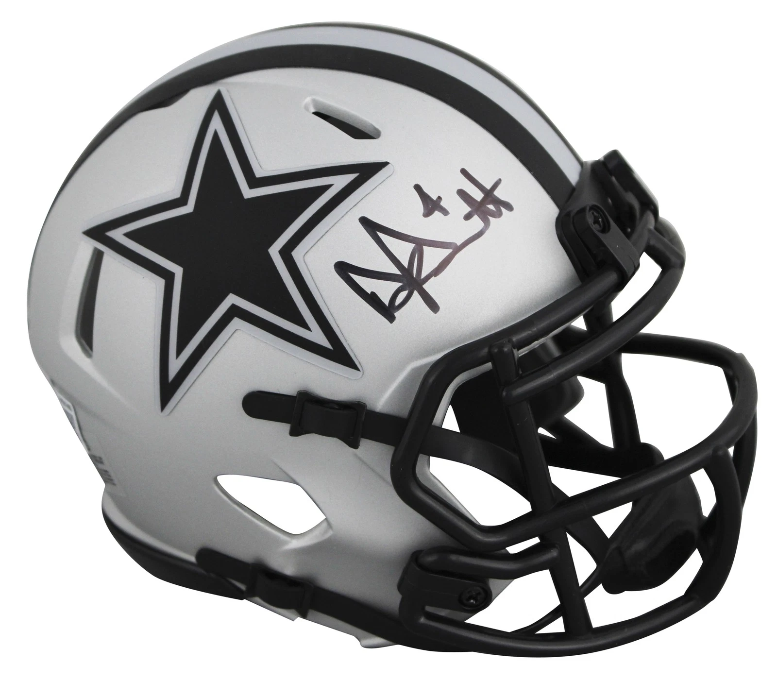 Cowboys Dak Prescott Authentic Signed Rave Speed Mini Helmet BAS Witnessed