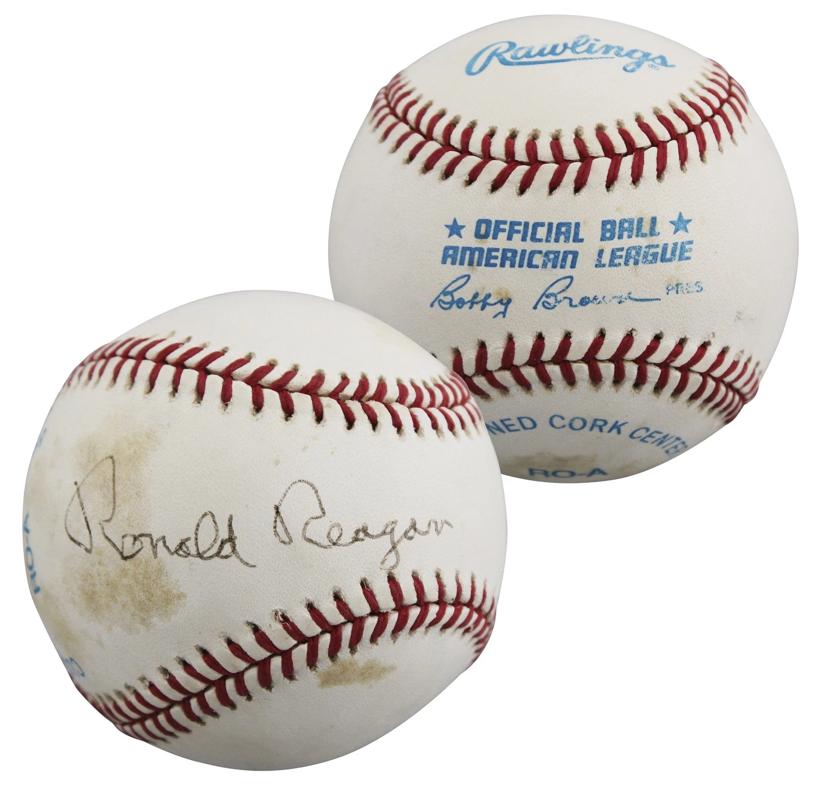 Ronald Reagan Authentic Signed Bobby Brown OAL Baseball PSA/DNA #AR02823