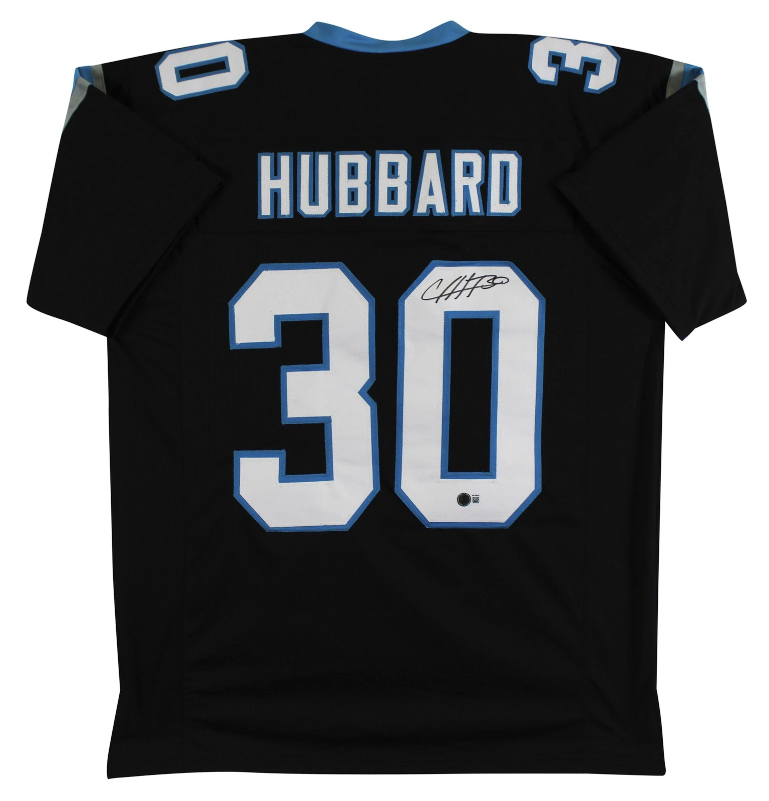 Chuba Hubbard Authentic Signed Black Pro Style Jersey BAS Witnessed 2