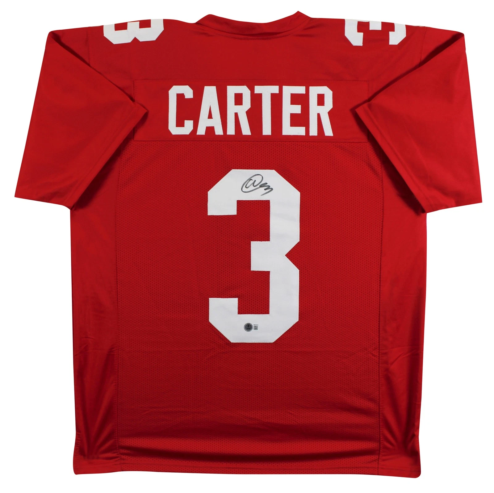 Abdul Carter Authentic Signed Red Pro Style Jersey Autographed BAS Witnessed 2