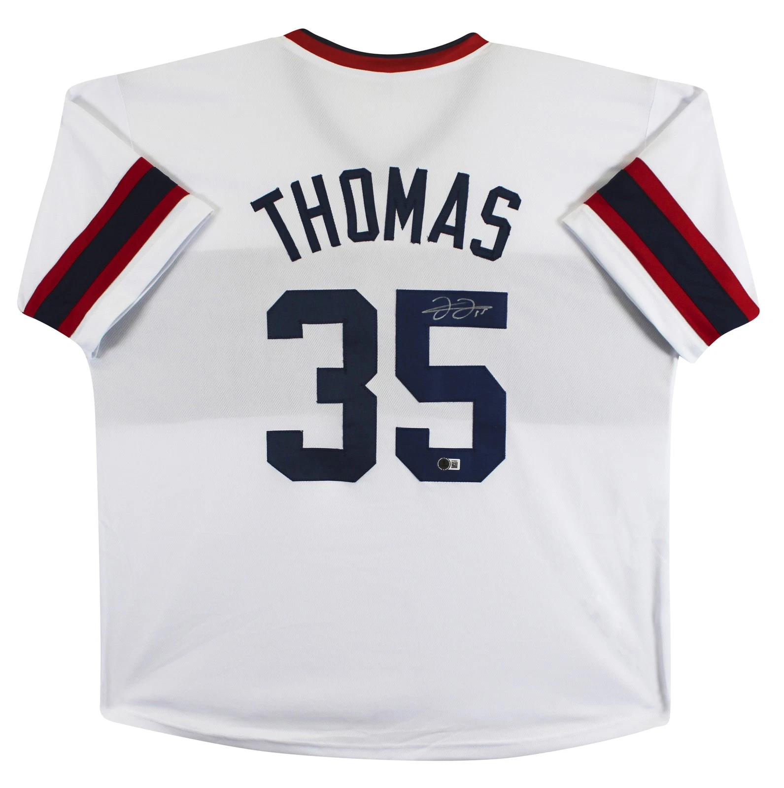 Frank Thomas Authentic Signed White Throwback Pro Style Jersey BAS Witnessed