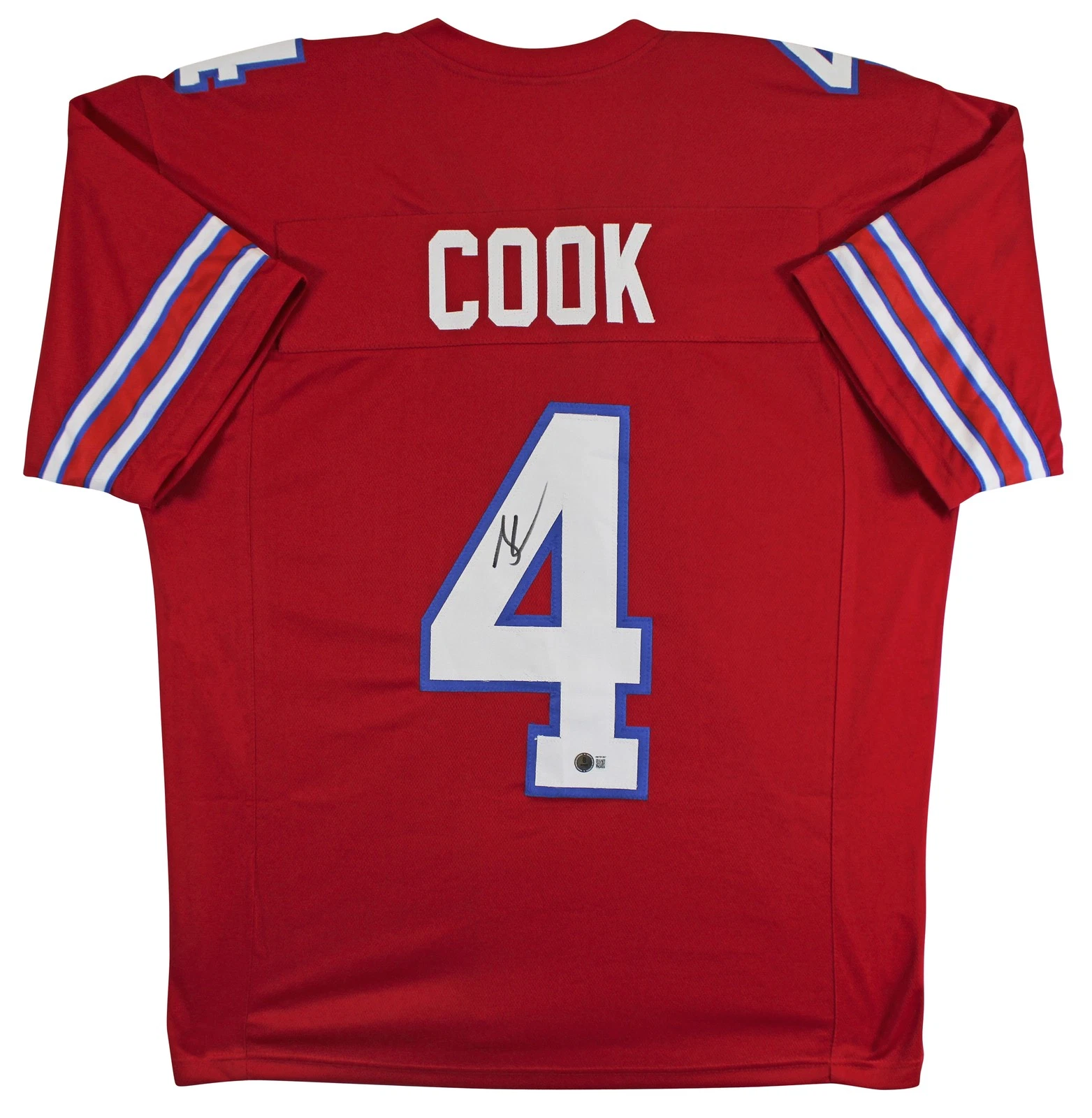 James Cook Authentic Signed Red Pro Style Jersey Autographed BAS
