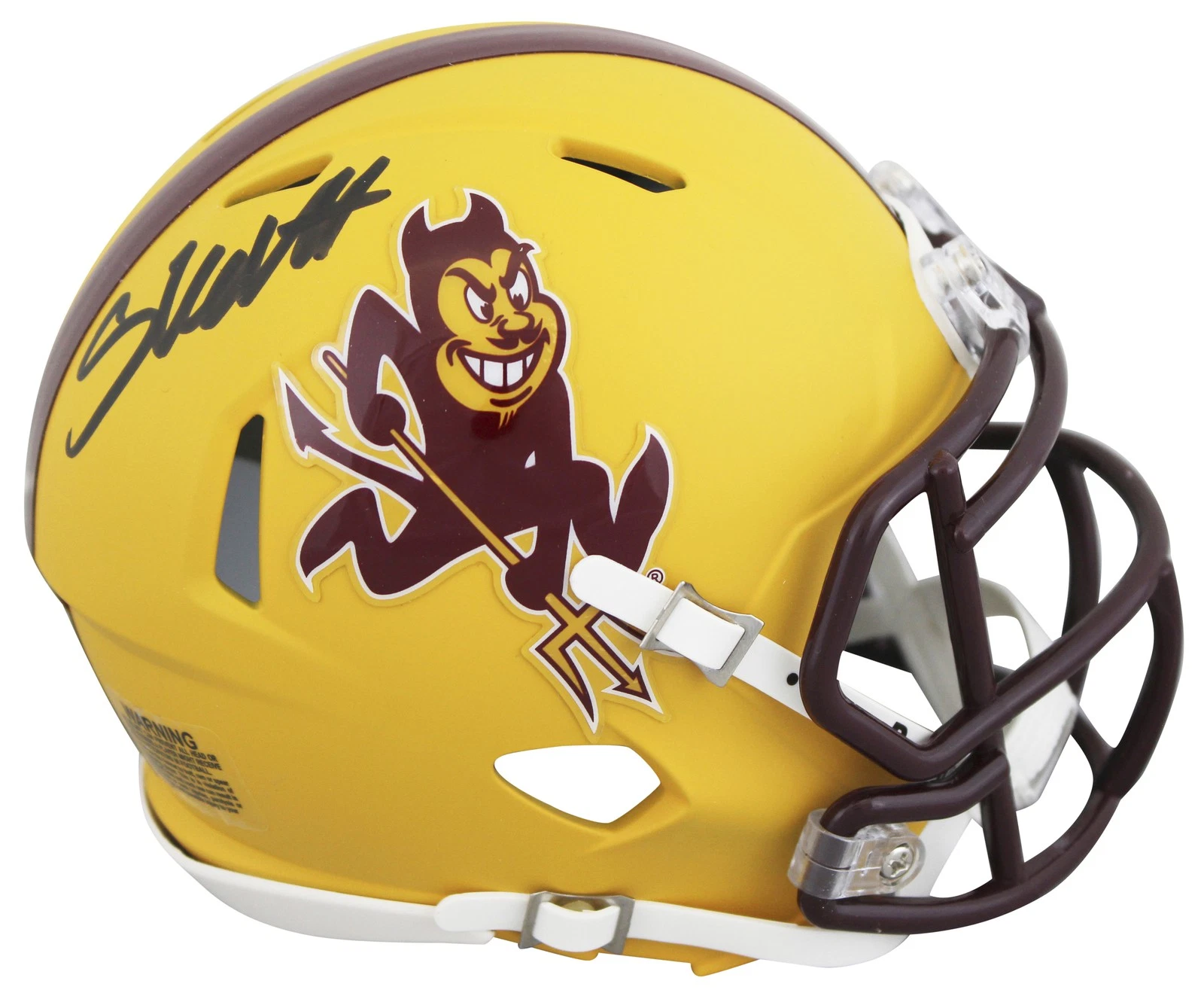Arizona State Cameron Skattebo Signed Yellow Sparky Speed Mini Helmet JSA