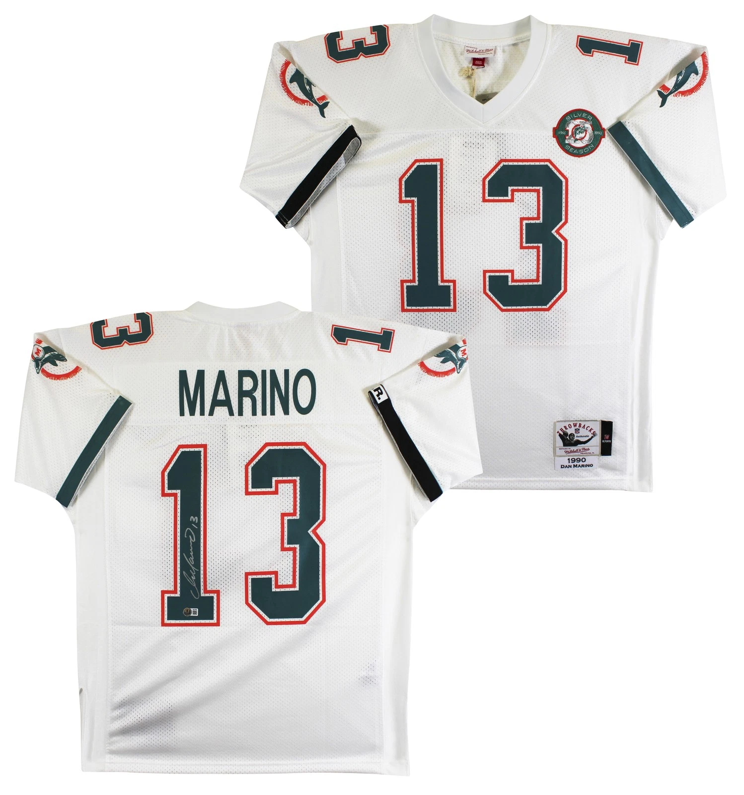 Dolphins Dan Marino Authentic Signed White 1990 TB Mitchell & Ness Jersey BAS