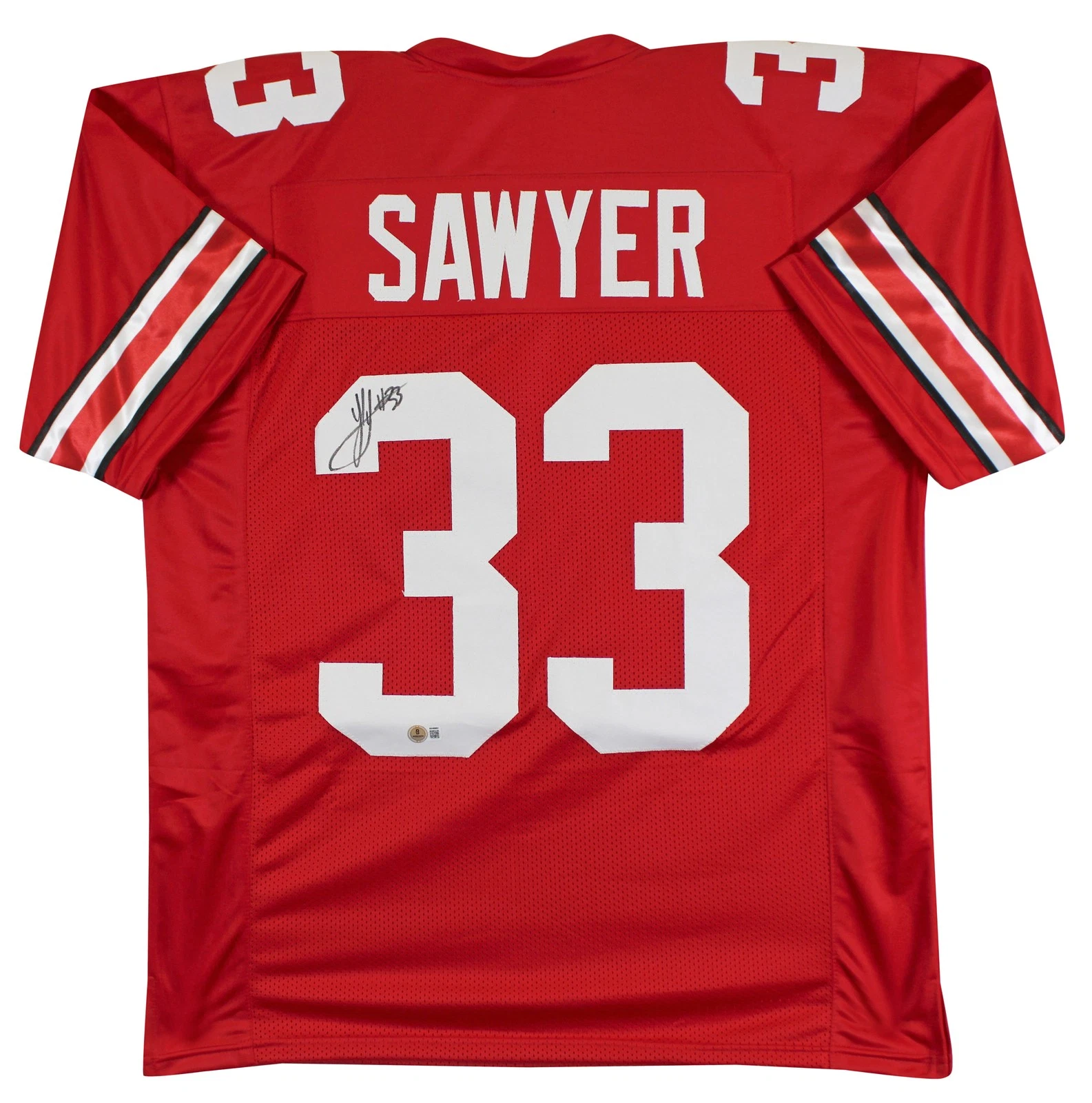 Ohio State Jack Sawyer Authentic Signed Red Pro Style Jersey Autographed BAS 2
