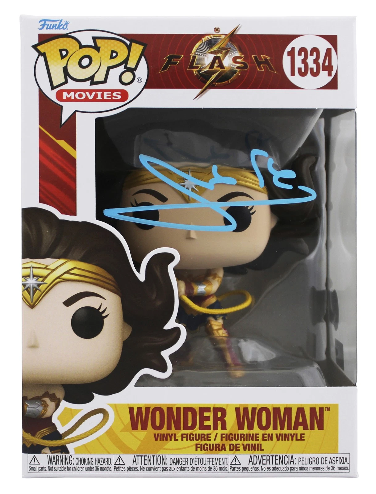 GAL GADOT AUTHENTIC SIGNED WONDER WOMAN #1334 FUNKO POP VINYL FIGURE BAS COLLECTIBLE MEMORABILIA