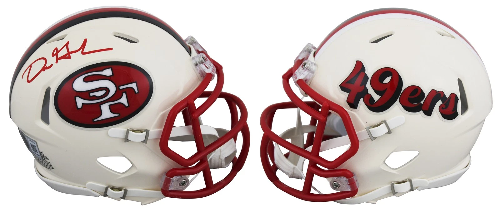 49ers Dre Greenlaw Authentic Signed Retro Speed Mini Helmet BAS Witnessed