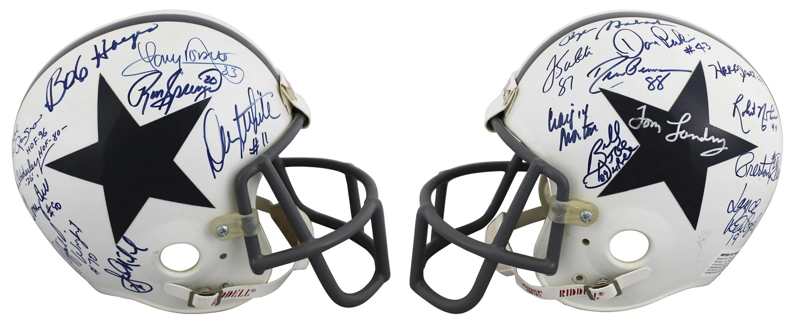 Cowboys Legends (19) Staubach, Pearson +17 Signed VSR4 F/S Proline Helmet BAS