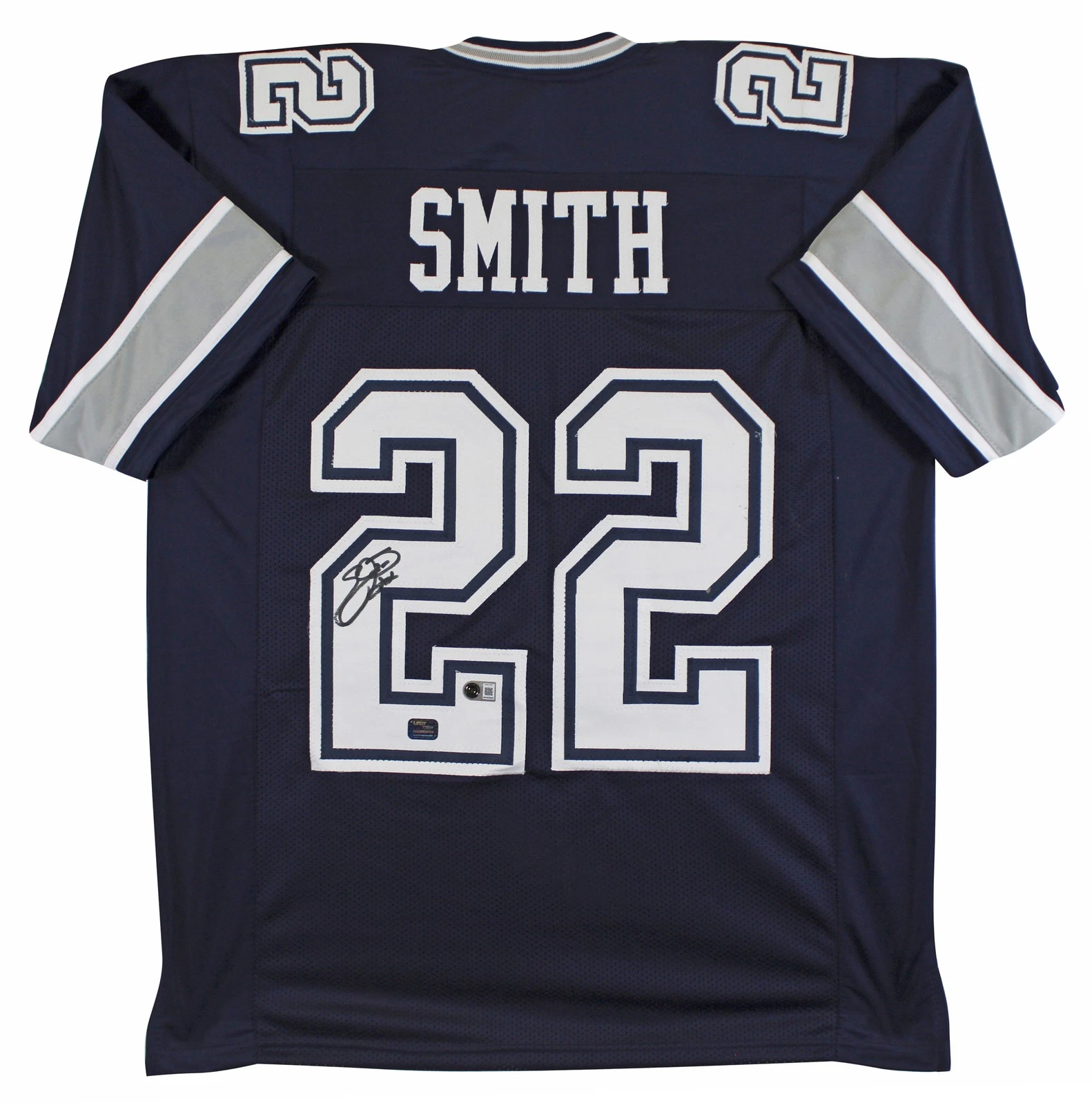 Emmitt Smith Authentic Signed Navy Pro Style Jersey Autographed BAS Witnessed 2