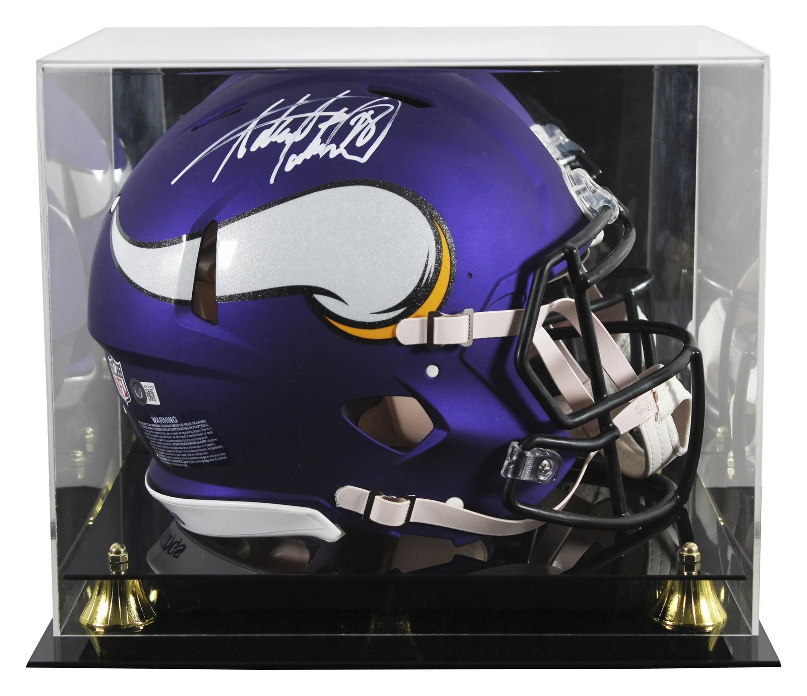 Vikings Adrian Peterson Signed Full Size Speed Proline Helmet W/ Case BAS Wit