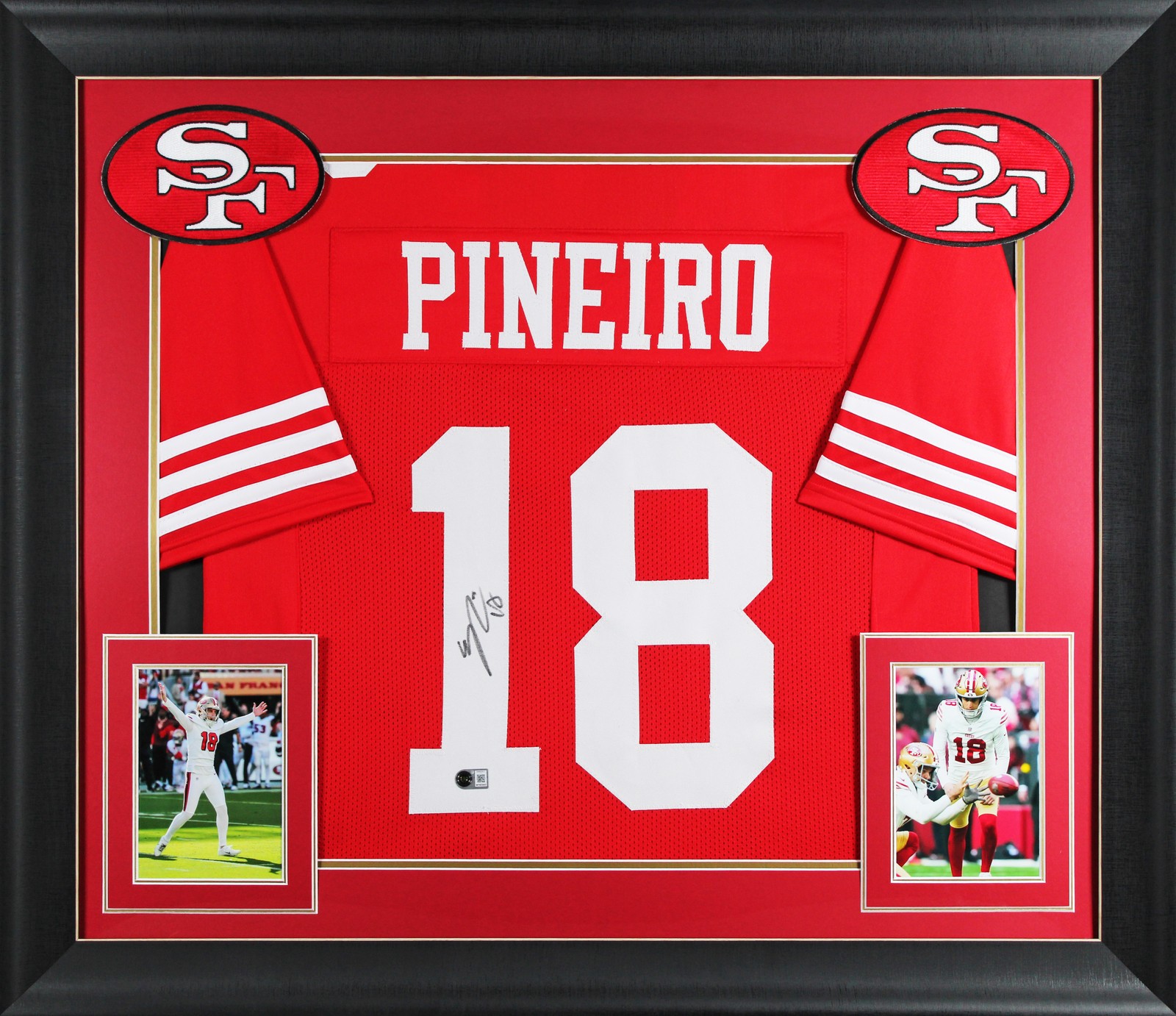Eddy Pineiro Authentic Signed Red Pro Style Framed Jersey BAS Witnessed