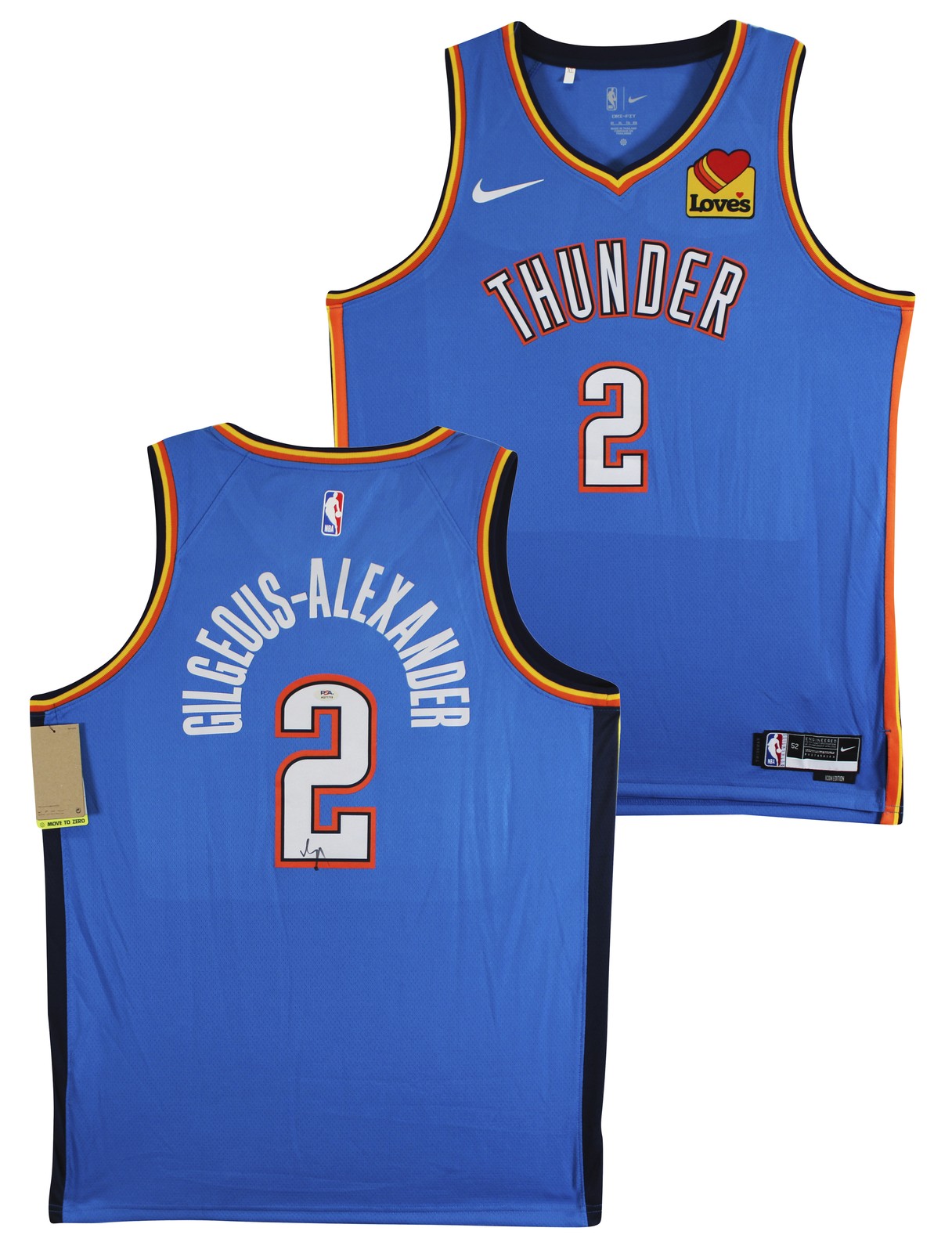 Thunder Shai Gilgeous-Alexander Signed Blue Nike Icon Ed. Jersey PSA #AQ71719