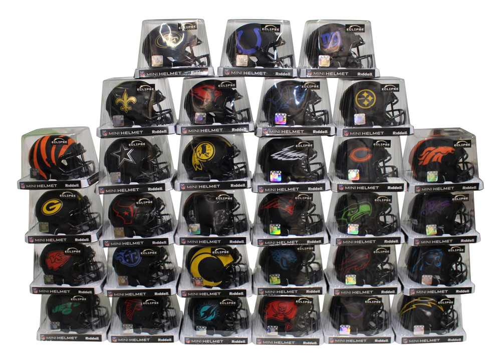 Complete Set of 31 Unsigned Speed Eclipse NFL Mini Helmets 12560