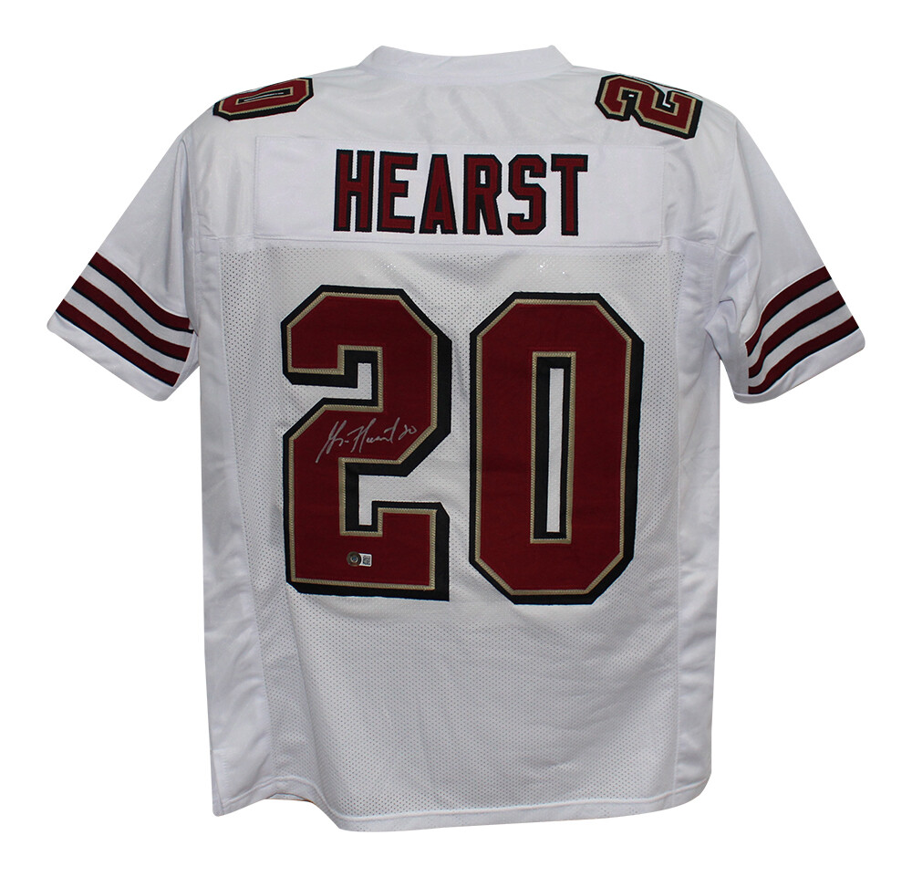Garrison Hearst Autographed/Signed Pro Style White XL Jersey Beckett 35513