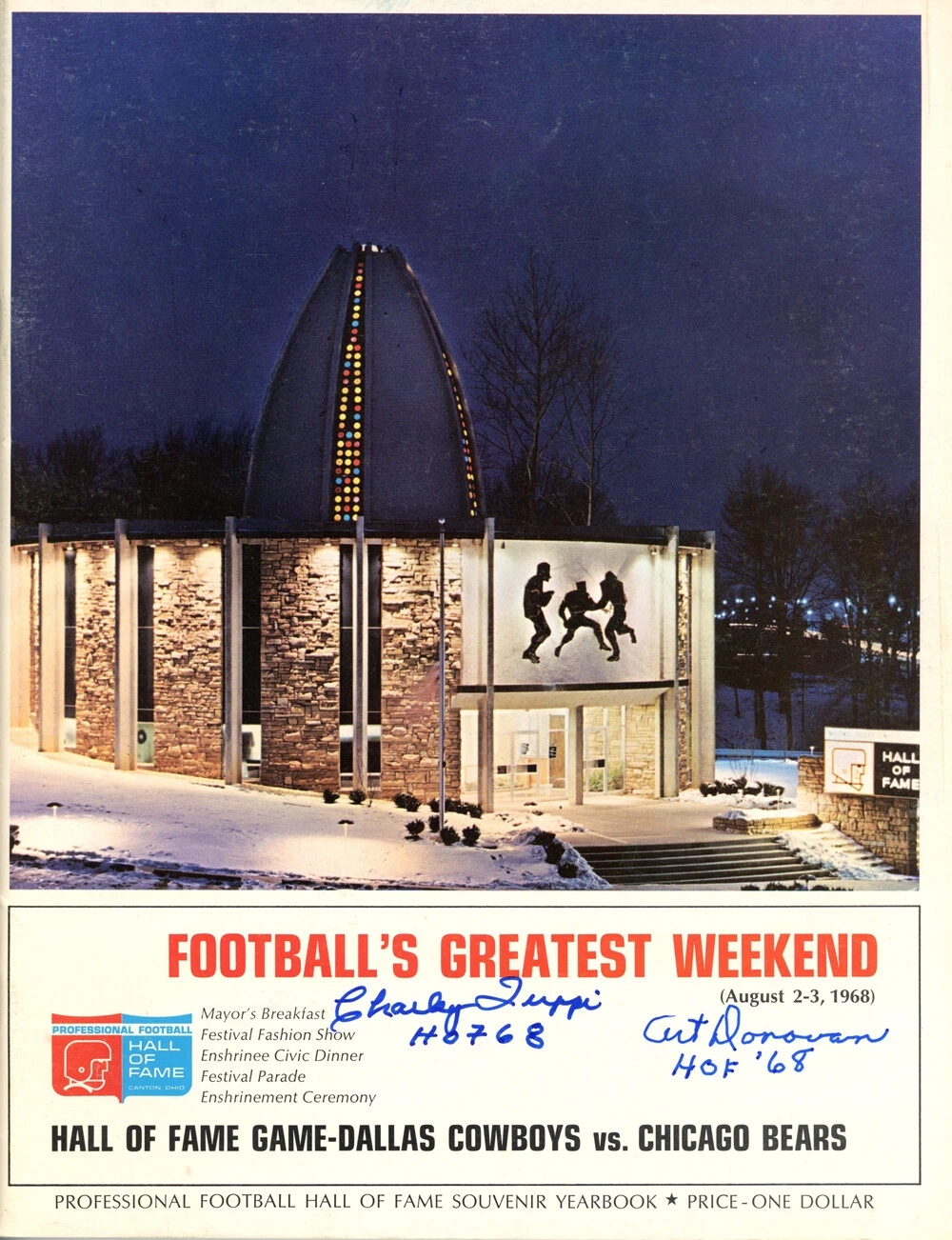 Charley Trippi & Art Donovan Signed 1968 Football's Greatest Magazine BAS 38062