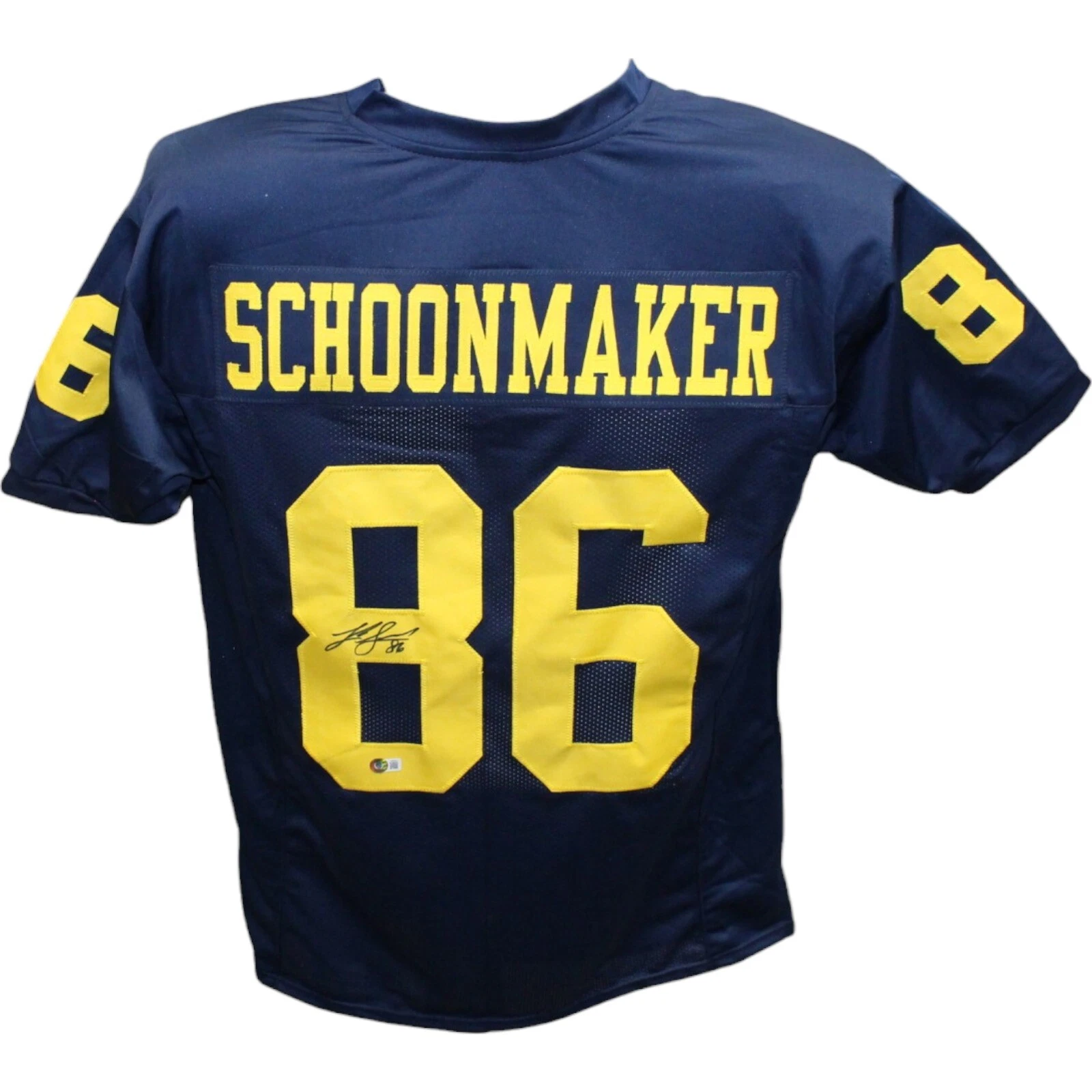 Luke Schoonmaker Autographed College Style Blue Jersey Beckett 42732