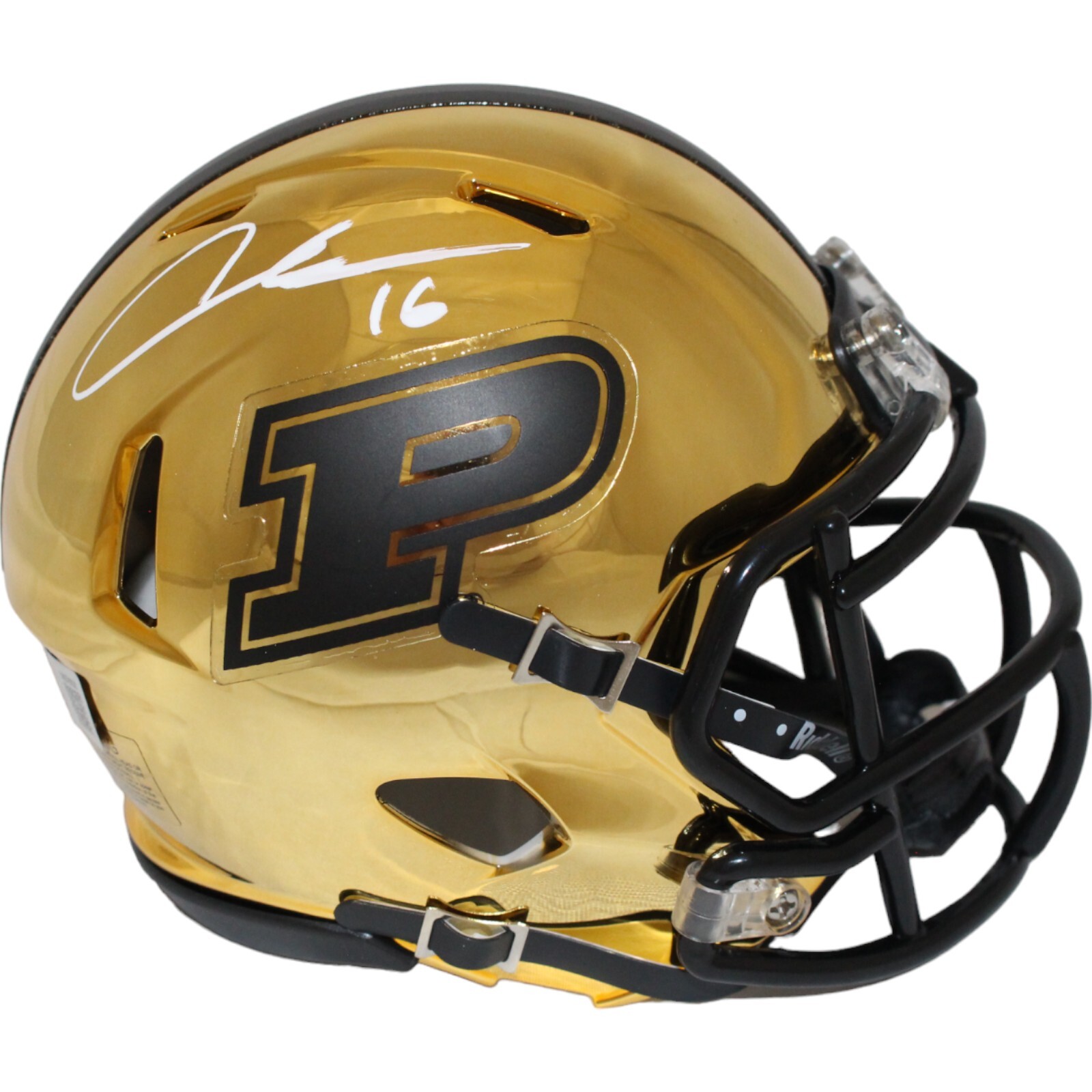 Aidan O'Connell Signed Purdue Boilermakers Chrome Mini Helmet Beckett 43667