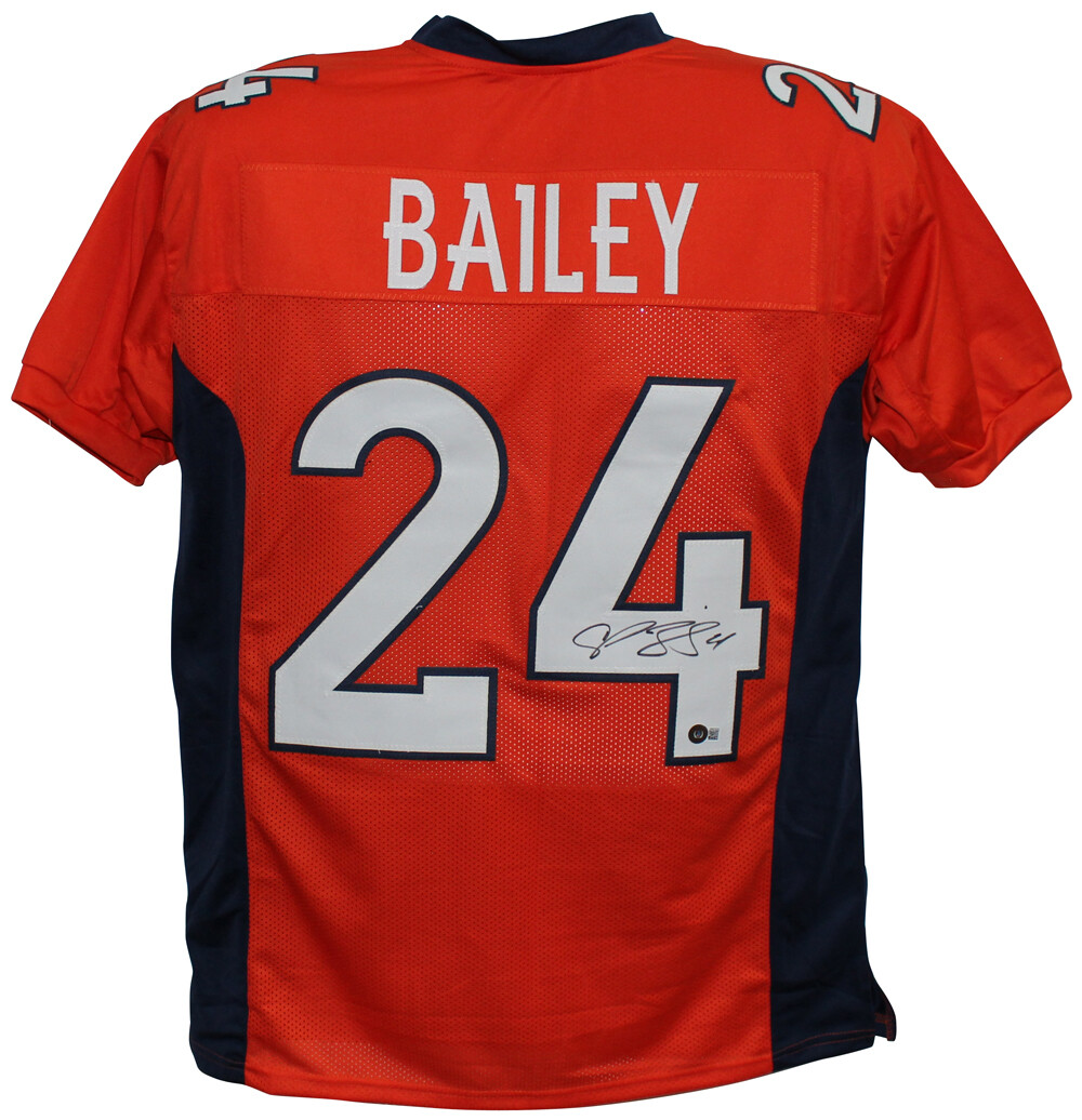 Champ Bailey Autographed/Signed Pro Style Orange XL Jersey Beckett 35660