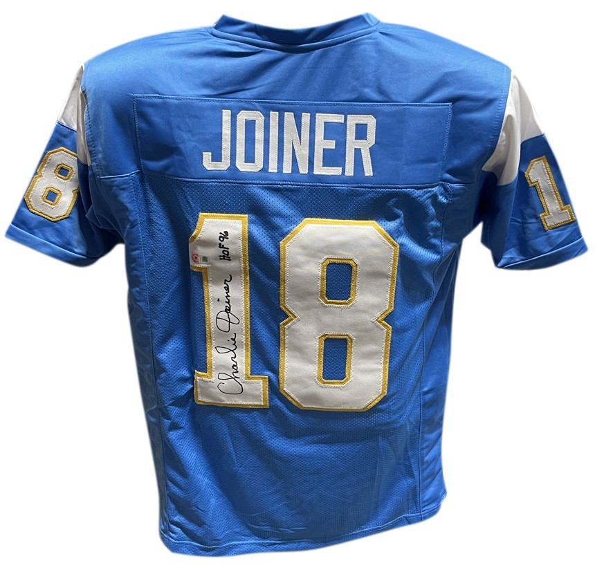 Charlie Joiner Autographed/Signed Pro Style Jersey Blue Beckett 40413
