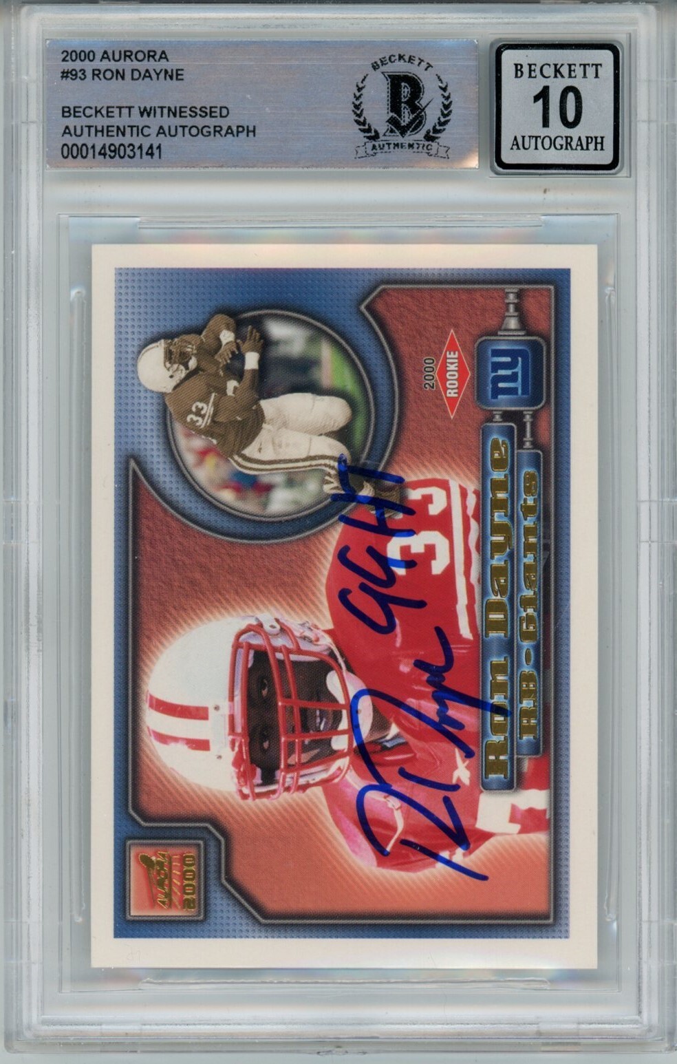 Ron Dayne Signed Wisconsin Badgers 2000 Pacific #93 Beckett 40469