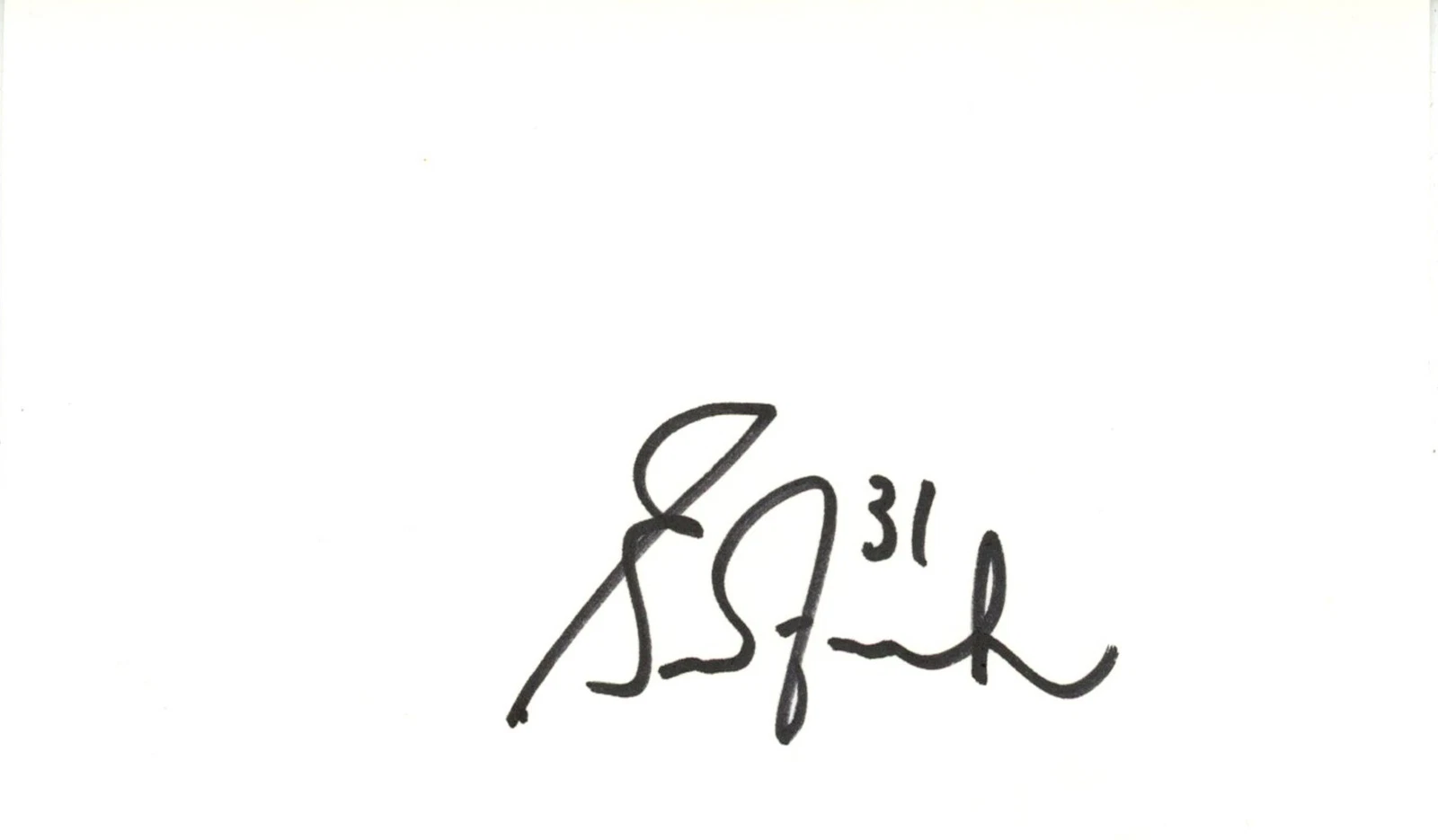 Grant Fuhr Autographed/Signed Edmonton Oilers Index Card Beckett 45267