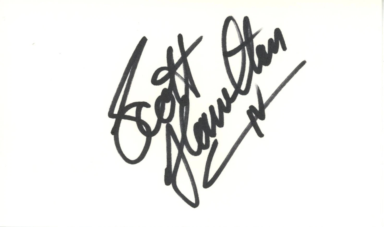Scott Hamilton Autographed USA Figure Skating Index Card Beckett 45360