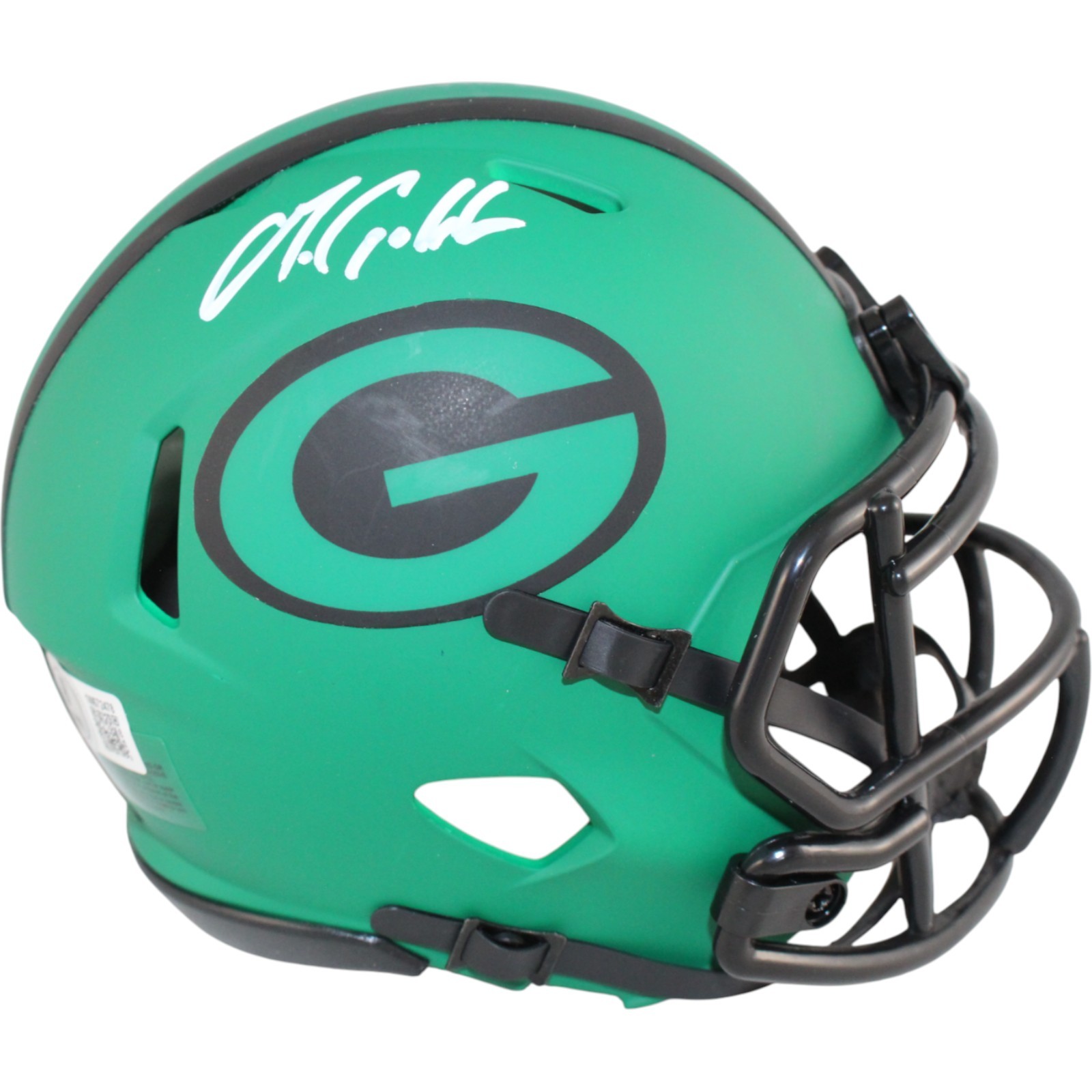 Matthew Golden Autographed Green Bay Packers Rave Mini Helmet Beckett 51639