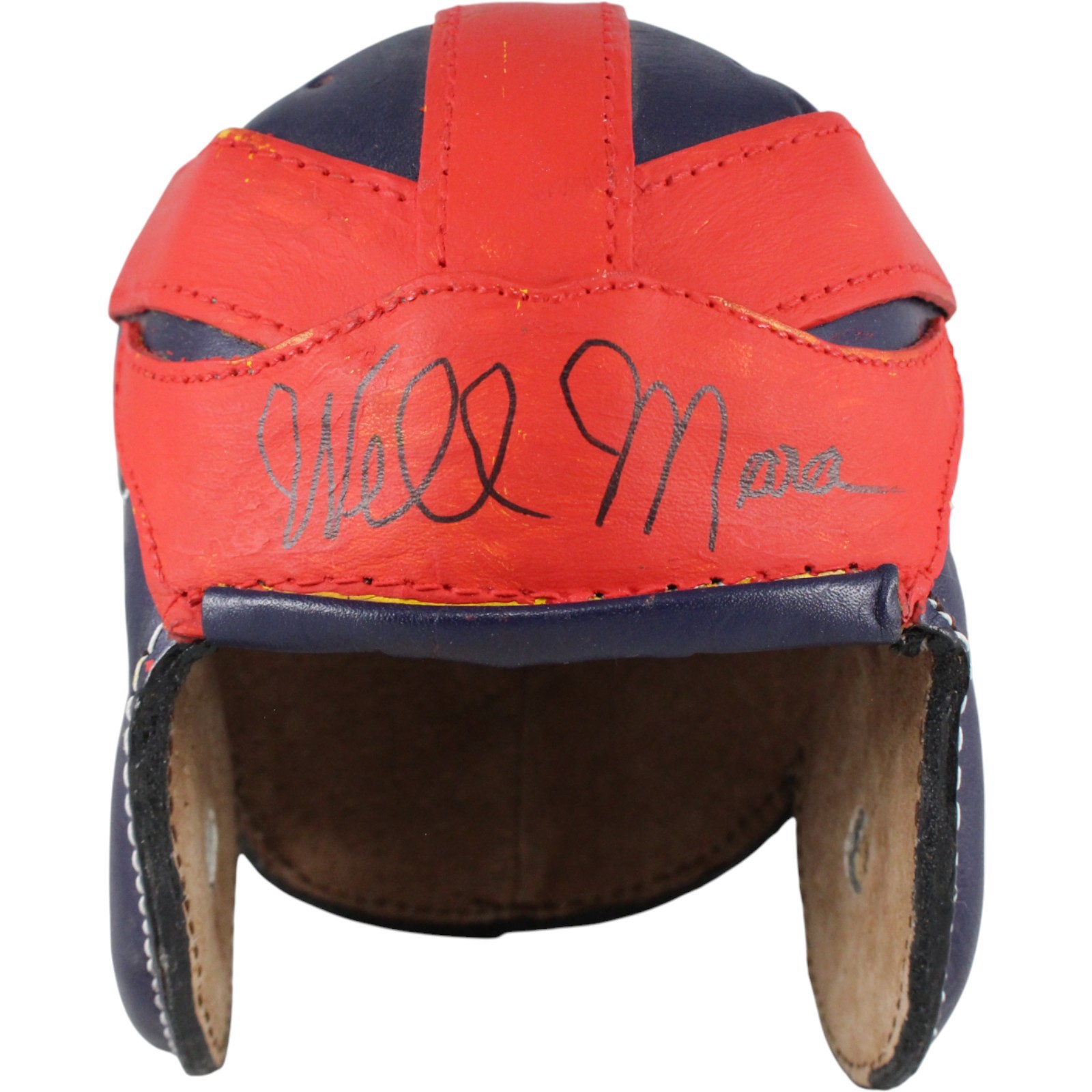 Wellington Mara Autographed/Signed New York Giants Leather Mini Helmet PSA 52756