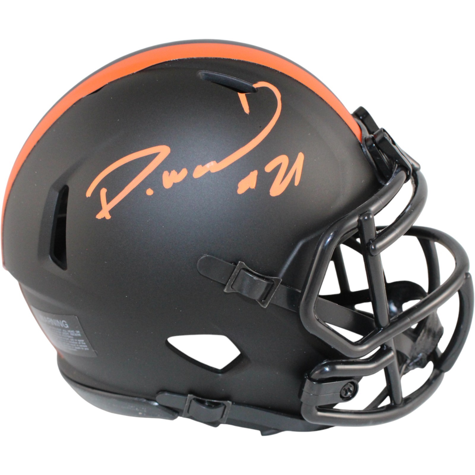 Denzel Ward Autographed/Signed Cleveland Browns Eclipse Mini Helmet JSA 53098