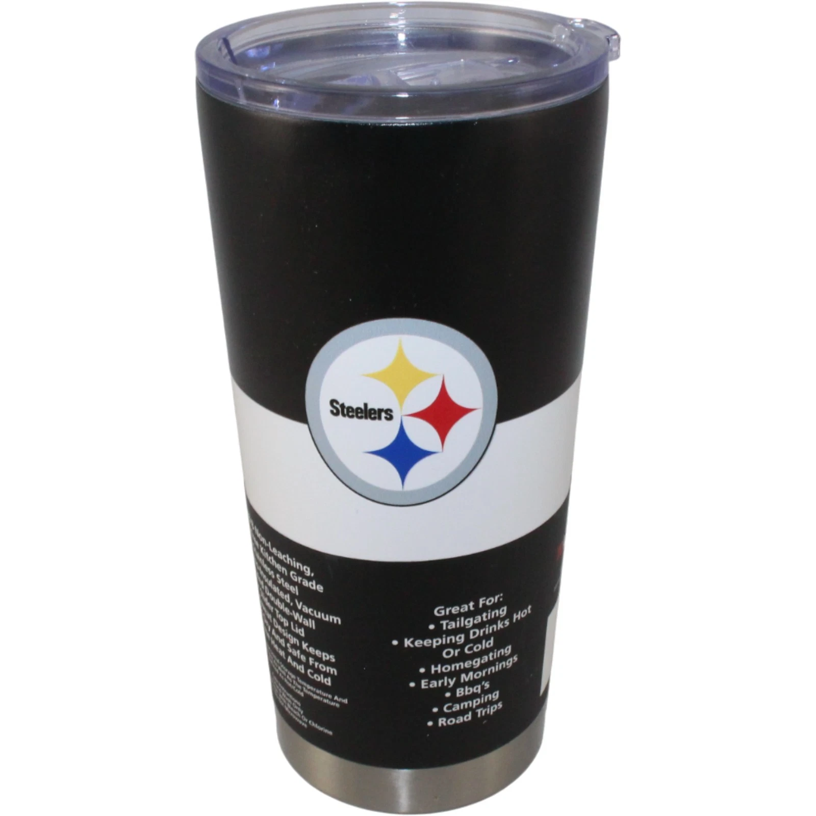 Pittsburgh Steelers NFL Drinkware 20 Ounce Black Logo Insulated Tumbler 34788