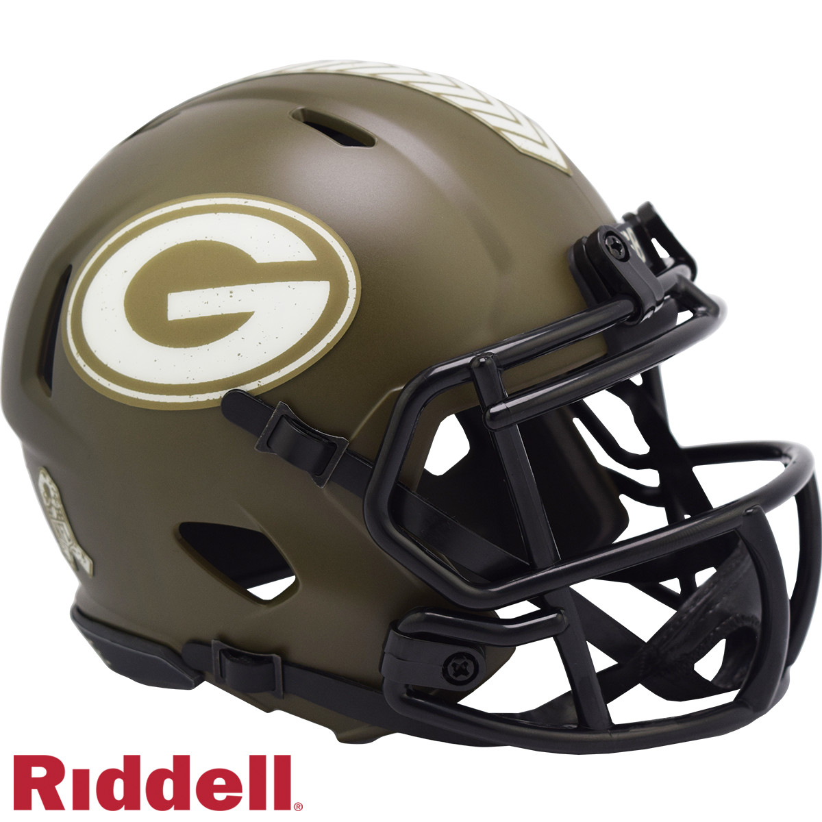 Green Bay Packers Riddell New In Box 2022 Salute to Service Mini Helmet 35151