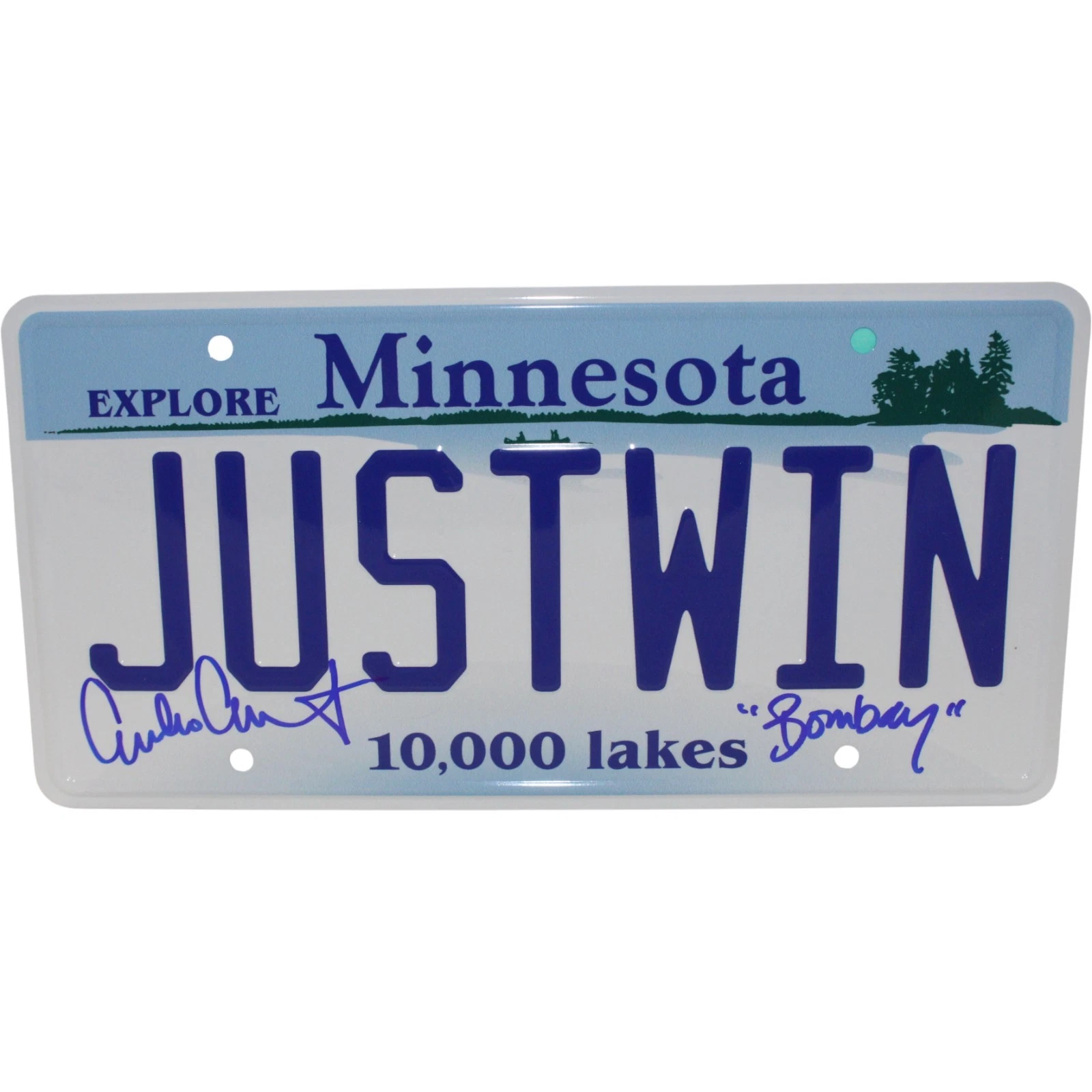 Emilio Estevez Autographed The Mighty Ducks License Plate Bombay Beckett 54564