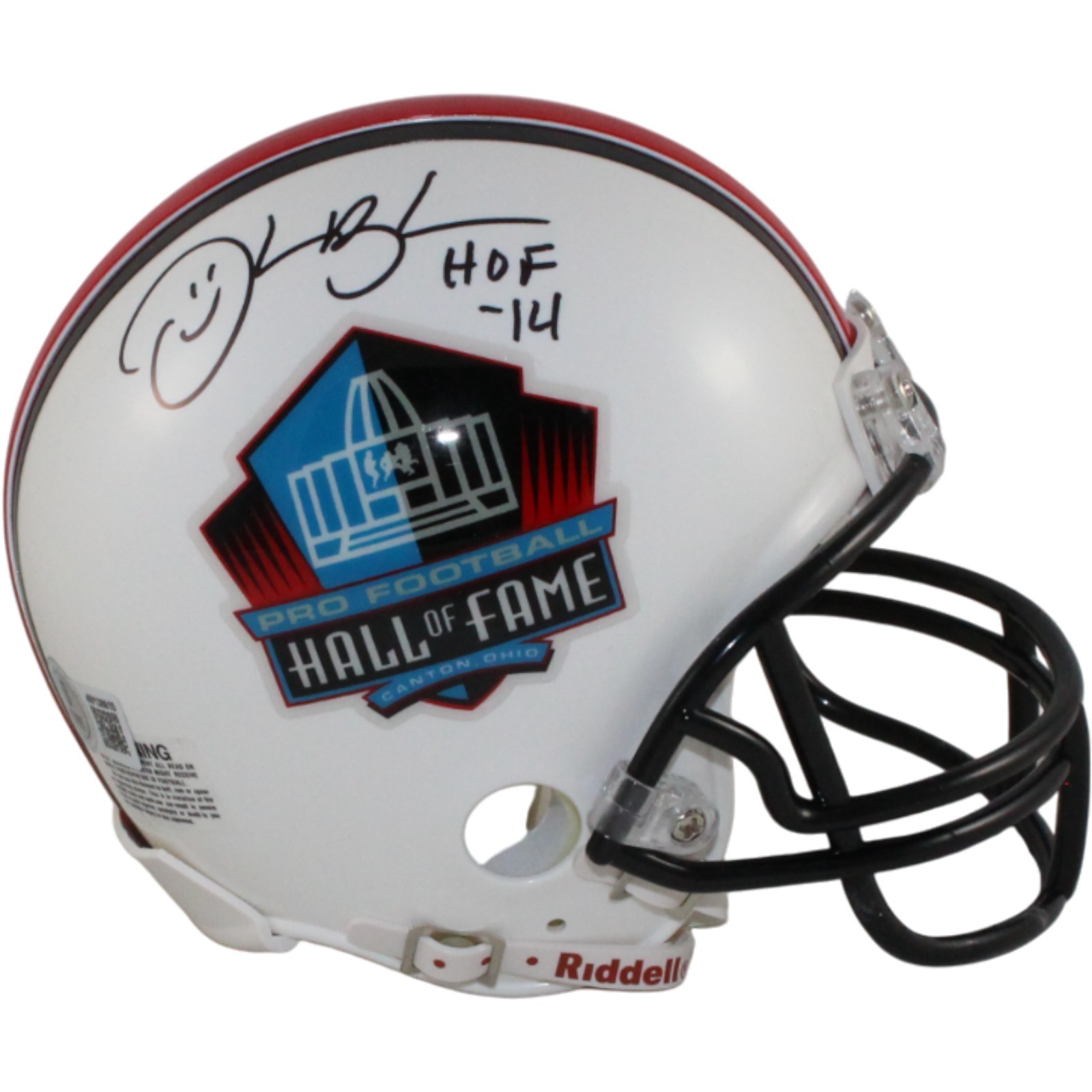 Derrick Brooks Autographed/Signed VSR4 Hall of Fame Mini Helmet Beckett 54749